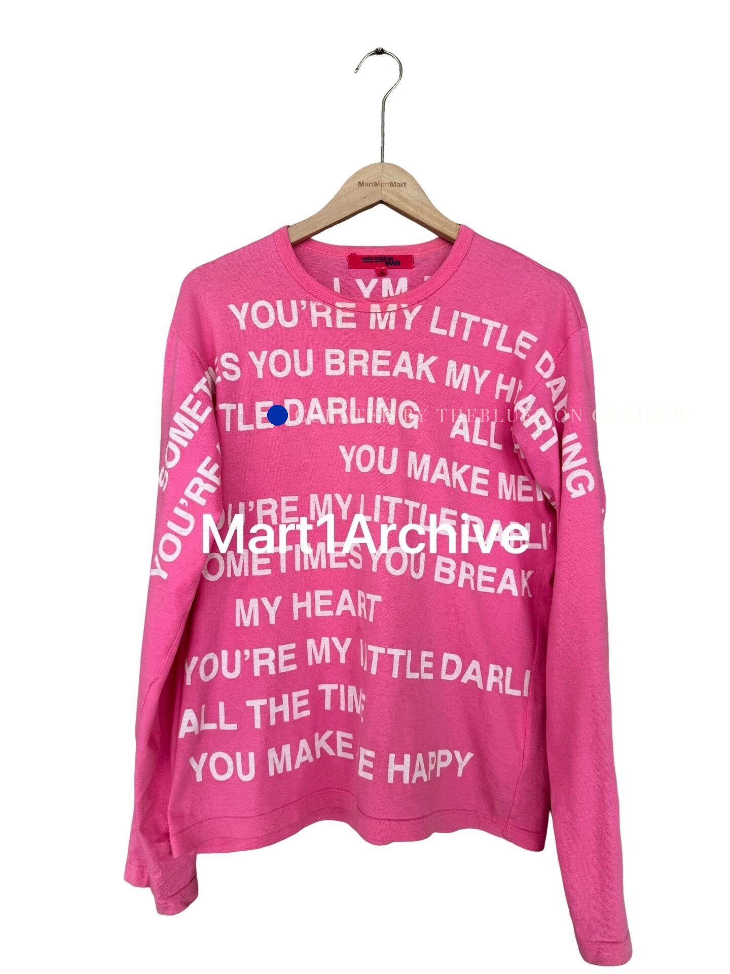 Junya Watanabe Pink Long Sleeve Text Print Shirt Size US S / EU 44-46 / 1 - 1 Thumbnail