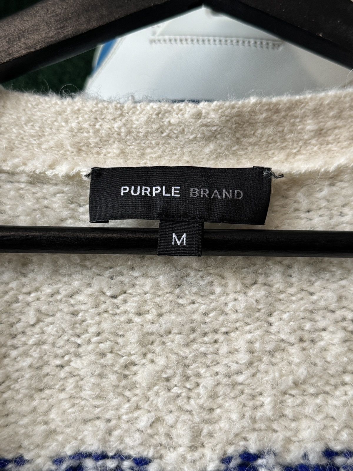 Purple Brand Purple Brand Cardigan Off White/ Blue Size US M / EU 48-50 / 2 - 3 Thumbnail