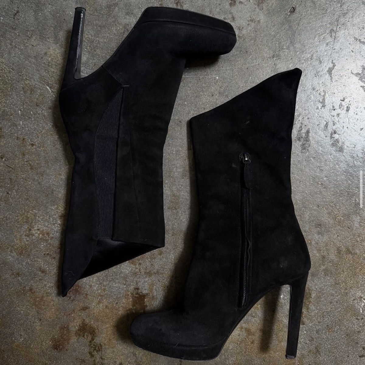 JIL SANDERS BLACK SUEDE BOOT - 36.5