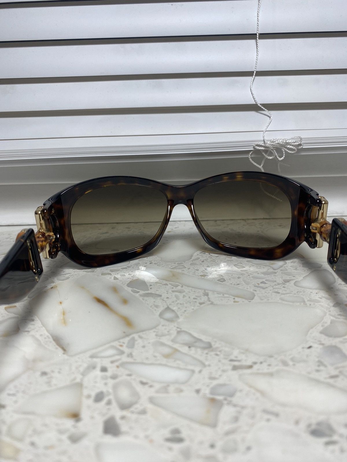 Gucci × Vintage Logo Bamboo Vintage Gucci Sunglasses Size ONE SIZE - 7 Thumbnail