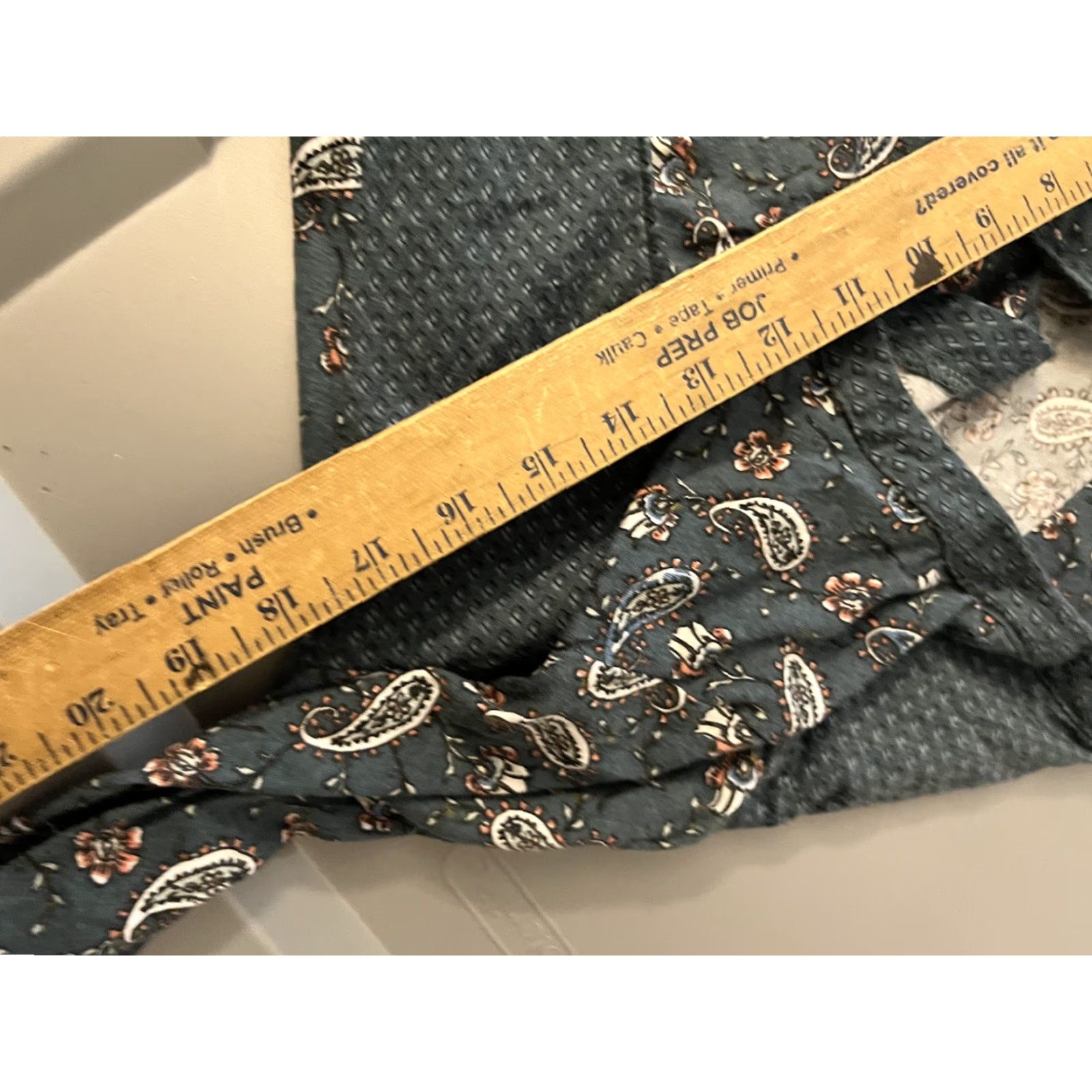 Vintage DR Women's Blouse Shirt KnIT Green Floral Long Sleeve V-Neck Pullover Casual Regular Size M Size M / US 6-8 / IT 42-44 - 5 Thumbnail