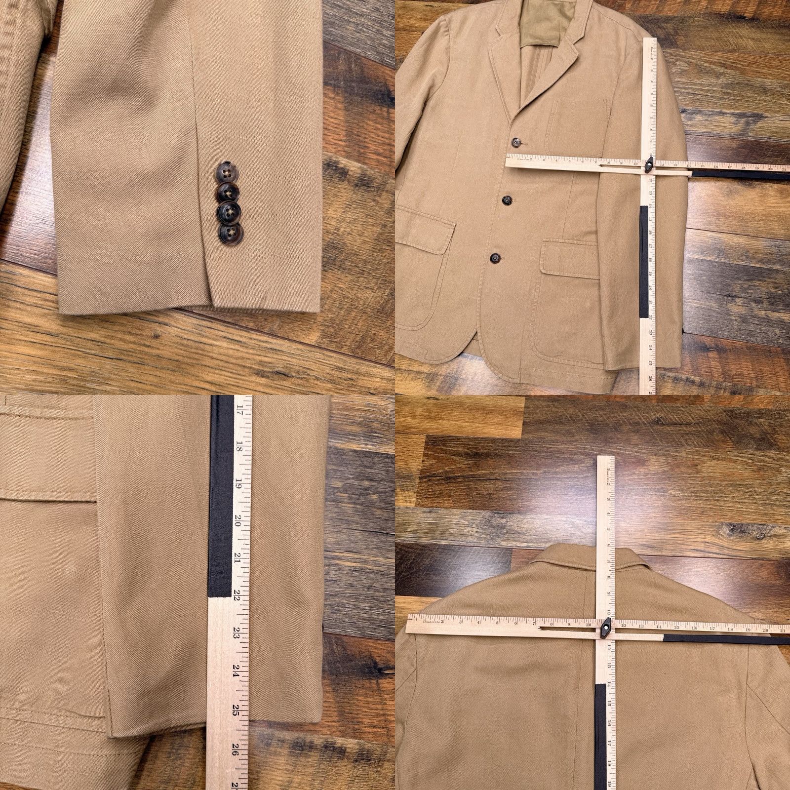 Polo Ralph Lauren Polo Ralph Lauren Sport Coat Blazer Jacket Linen Cotton 44R Tan Brown Notch Single-Vented Regular Three-Button Front Vintage No Size US XXL / EU 58 / 5 - 9 Thumbnail