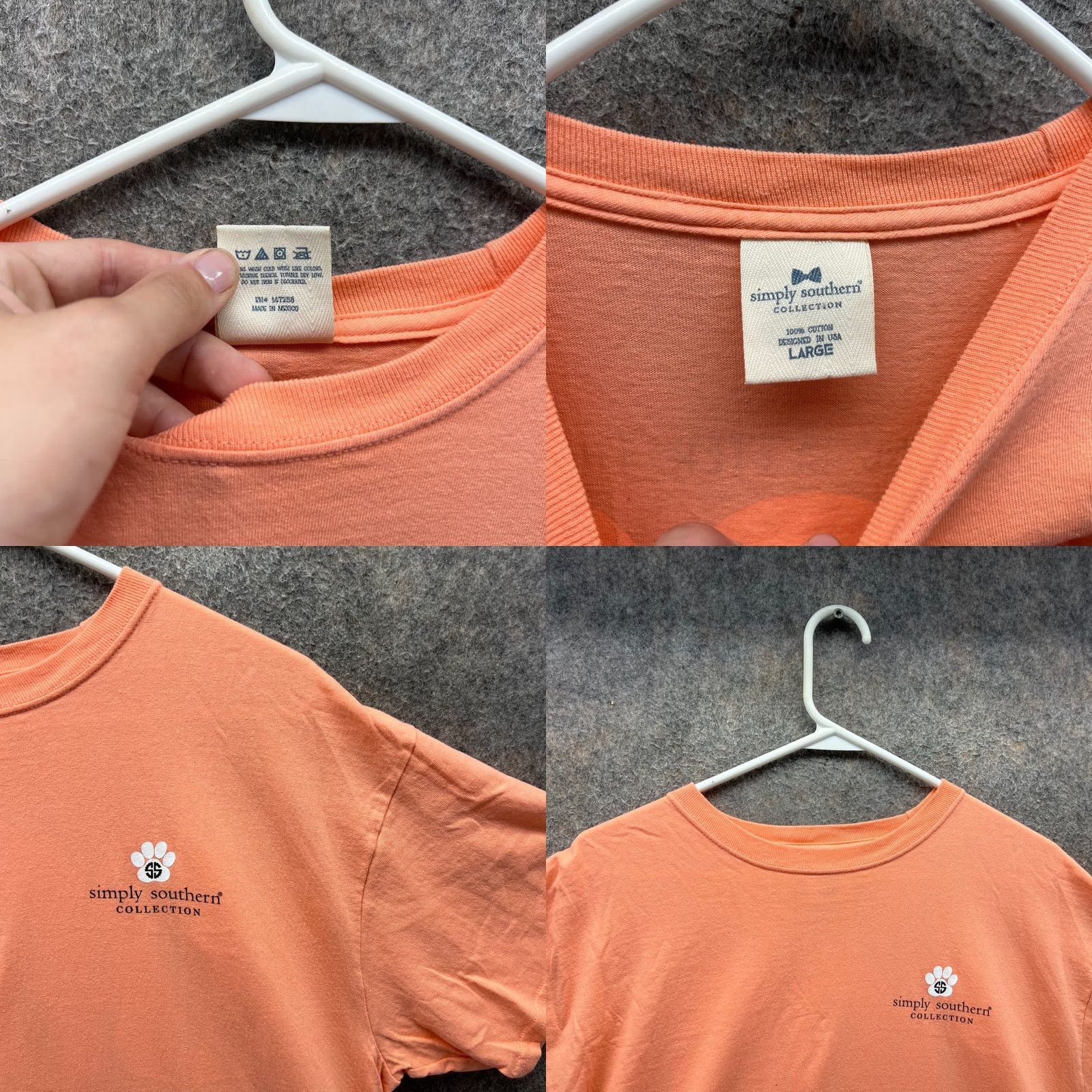 Logo 7 Simply Southern Shirt Womens Large Orange Crewneck Dog Mom Print Tee Logo Shirt Size L / US 10 / IT 46 - 8 Thumbnail