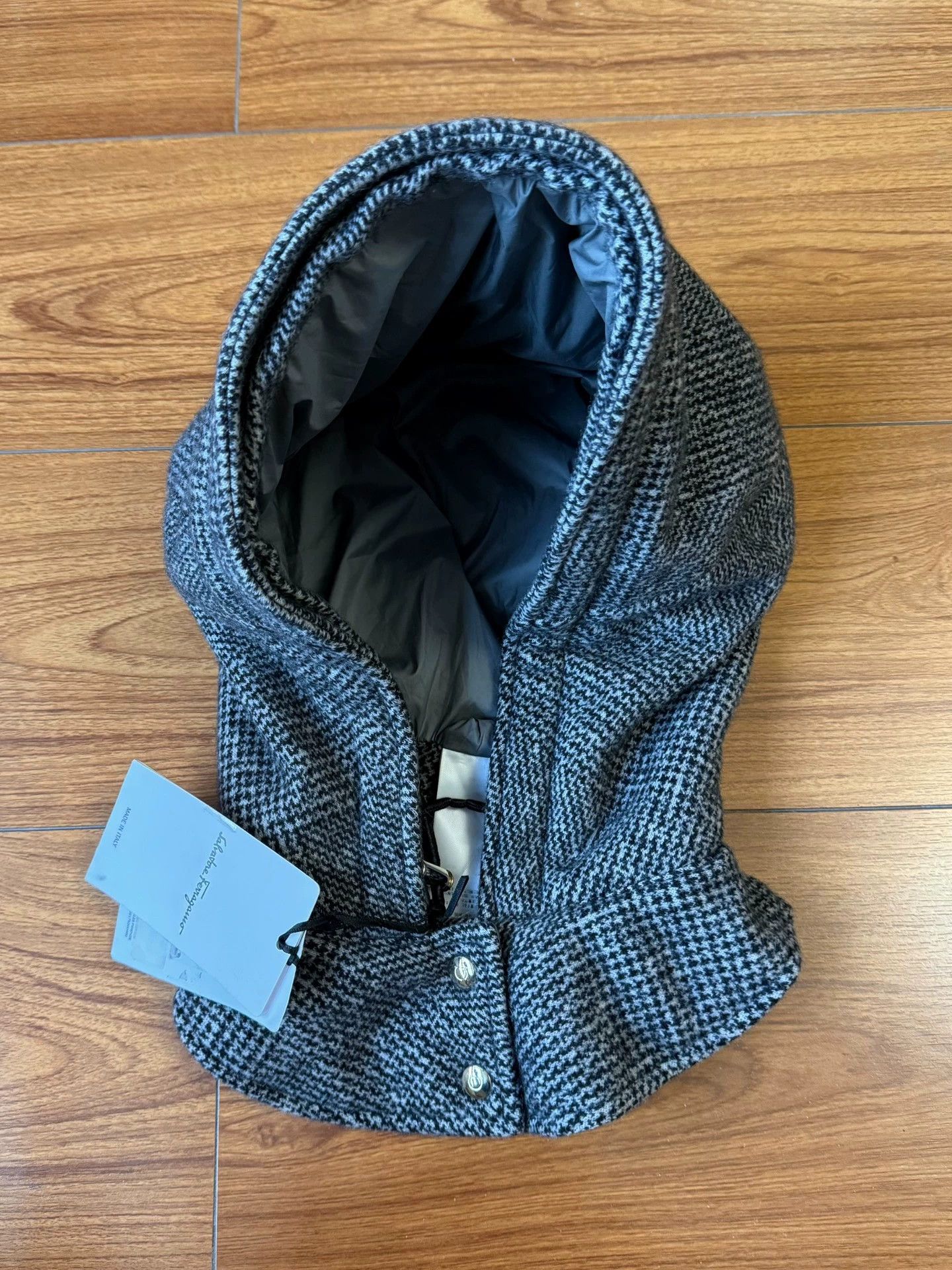 Salvatore Ferragamo Ferragamo Cashmere Prince of Wales Check Hat - Oversized Size ONE SIZE - 2 Thumbnail