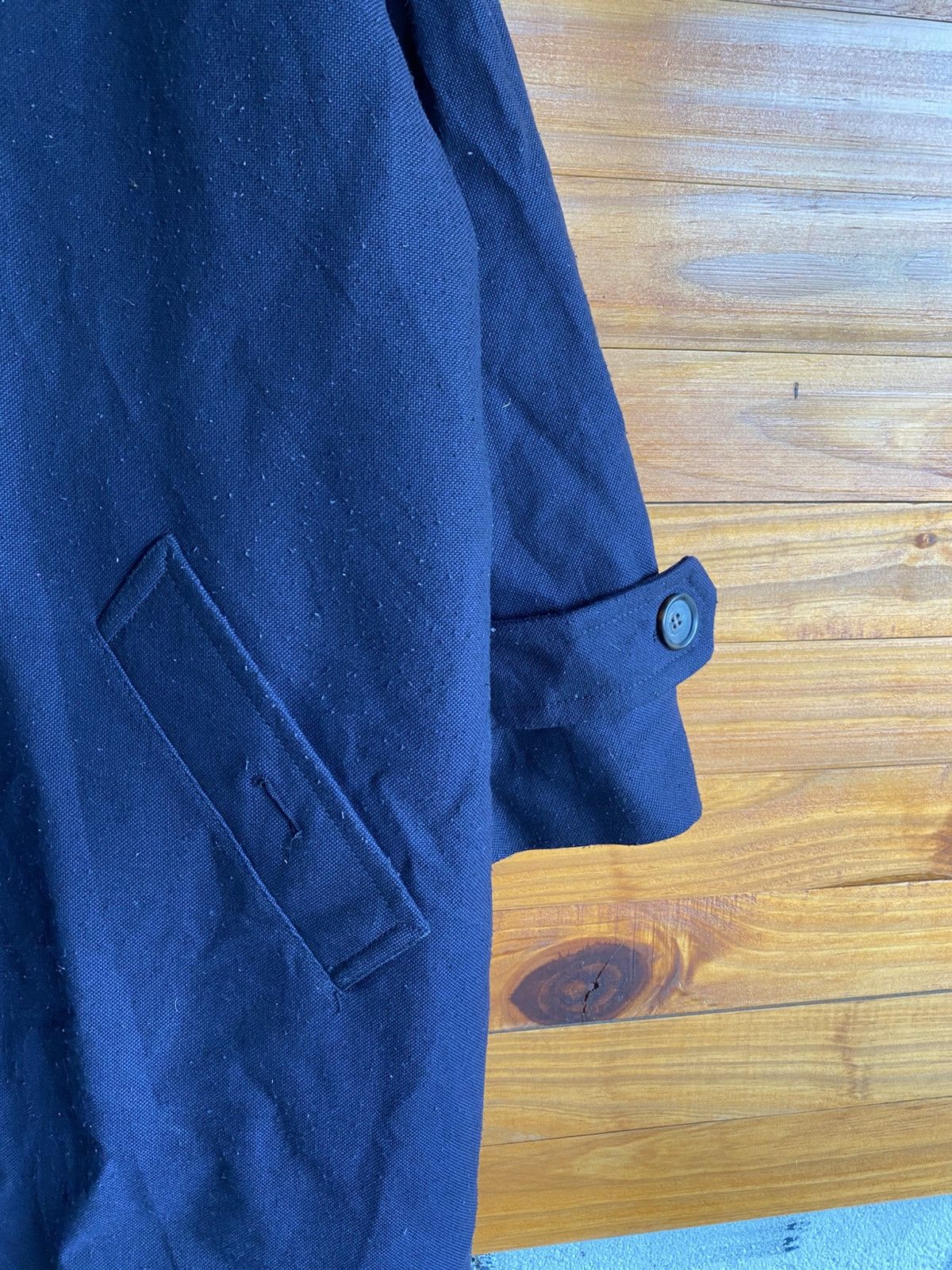 Frame Framework Japan Long Coat Corduroy Collar Navy Wool Blend Size US M / EU 48-50 / 2 - 6 Thumbnail