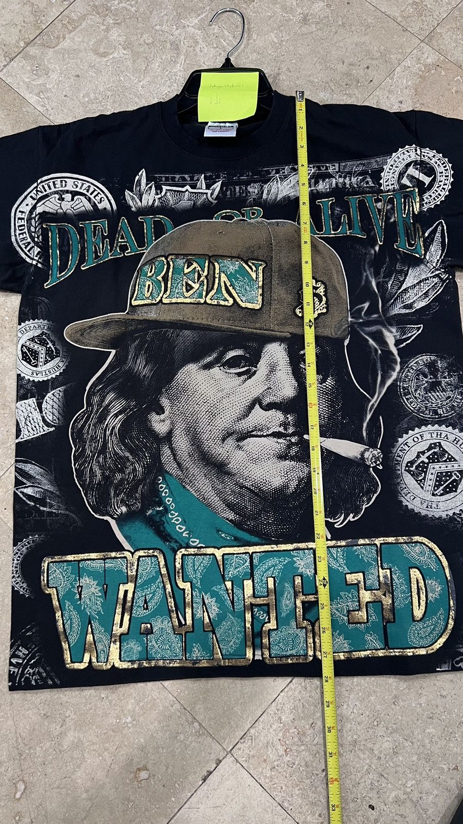 Vintage ‘00 Benjamin Franklin “Dead and Alive/ Wanted” Size Large Size US L / EU 52-54 / 3 - 5 Thumbnail
