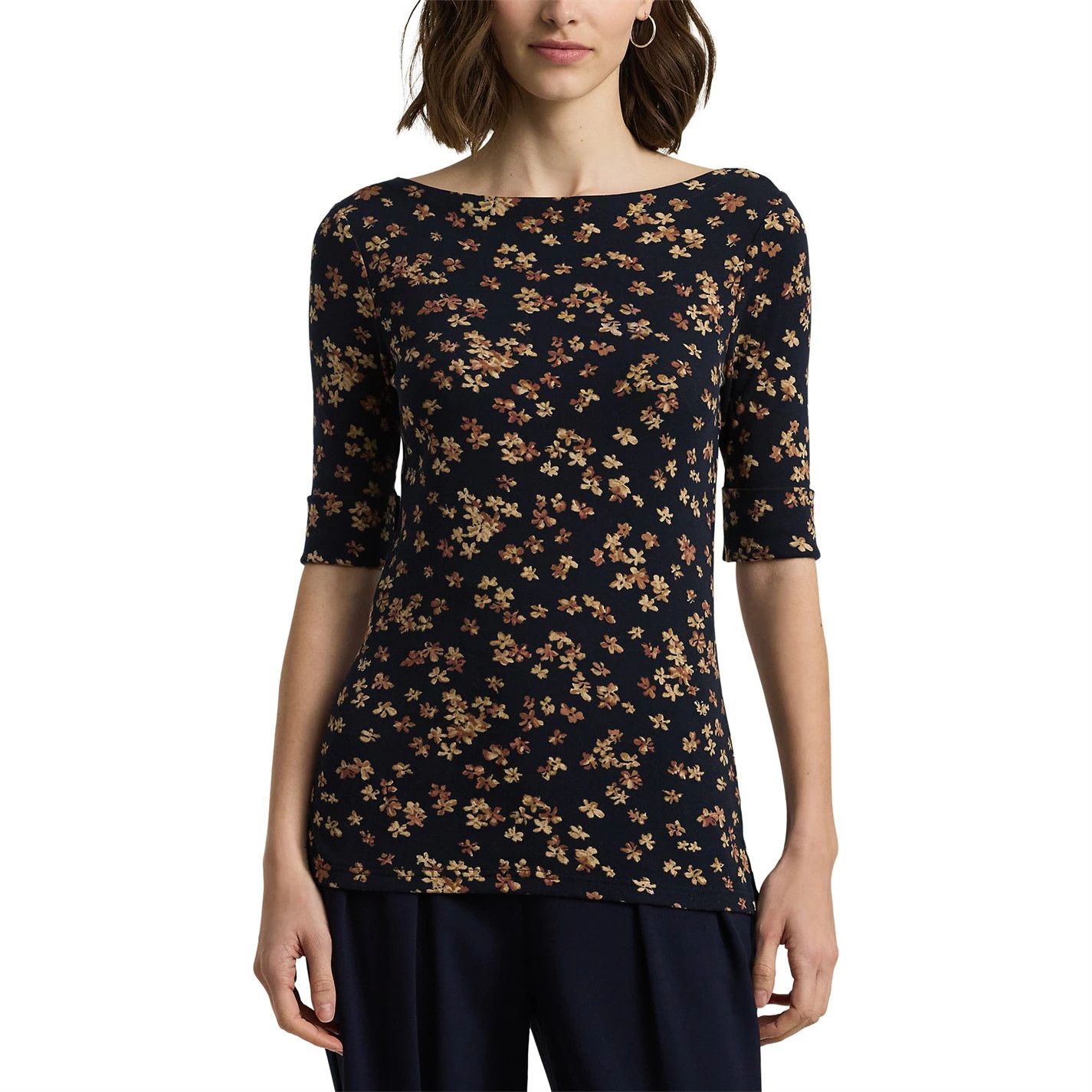 Lauren Ralph Lauren o1g2r1mq1025 Judy T-Shirt in Multicolor Size L / US 10 / IT 46 - 4 Thumbnail