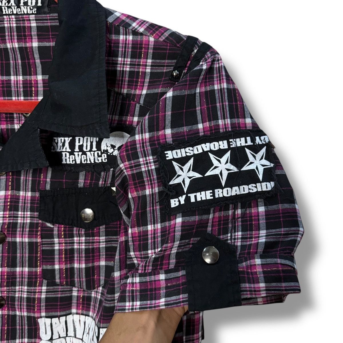 Sex Pot ReVeNGe Sex Pot Revenge Skull Patches Studded Punk Flannel Shirt Size US S / EU 44-46 / 1 - 7 Thumbnail