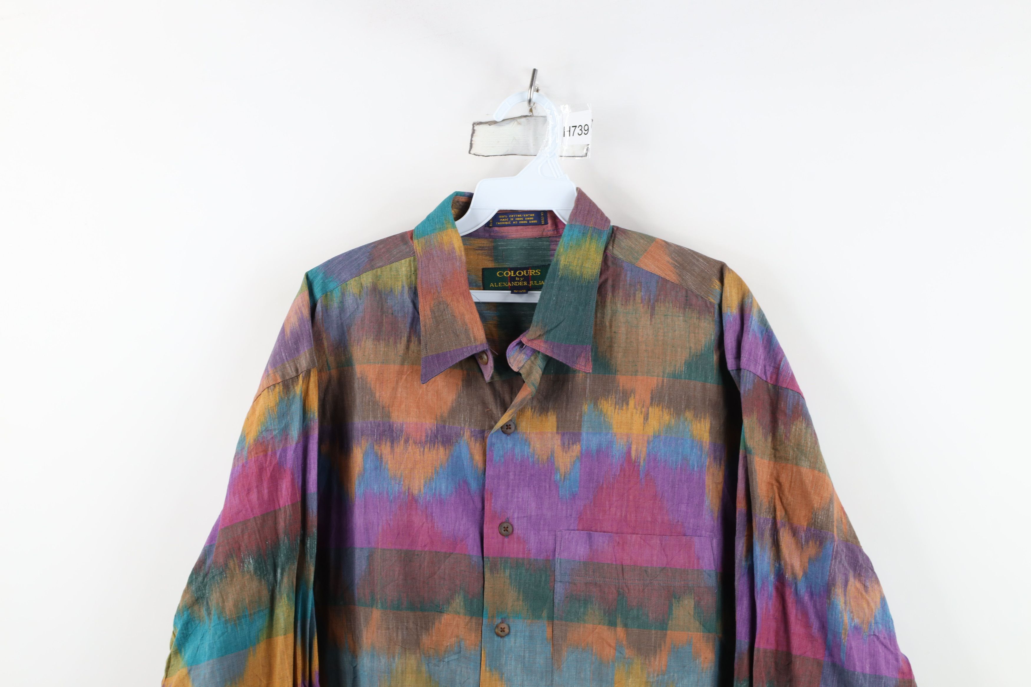 Vintage Vintage 90s Streetwear Gauzy Cotton Collared Button Shirt Size US L / EU 52-54 / 3 - 2 Thumbnail