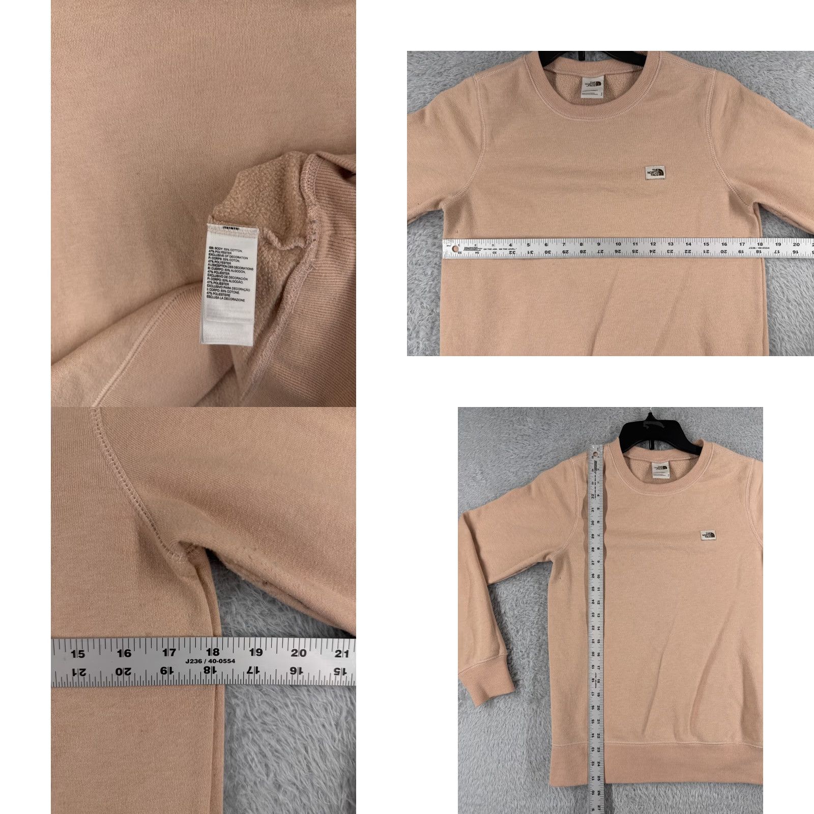 The North Face VINTAGE The North Face Sweater Shirt Womens Small Peach Pullover Cotton Blend Long Sleeve Size S / US 4 / IT 40 - 8 Thumbnail