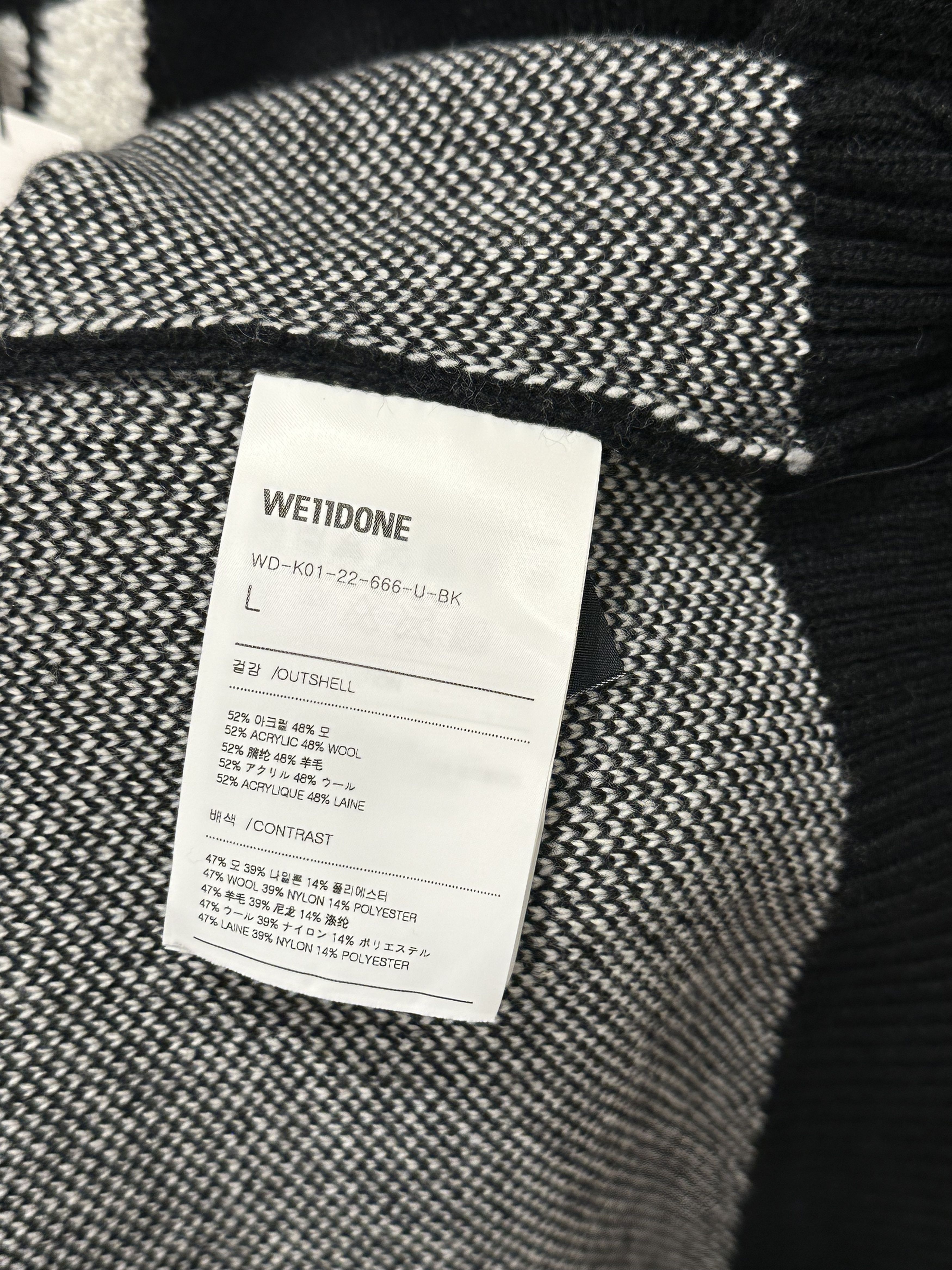 WE11DONE Black Logo Pile Knit Sweater Size US L / EU 52-54 / 3 - 7 Thumbnail