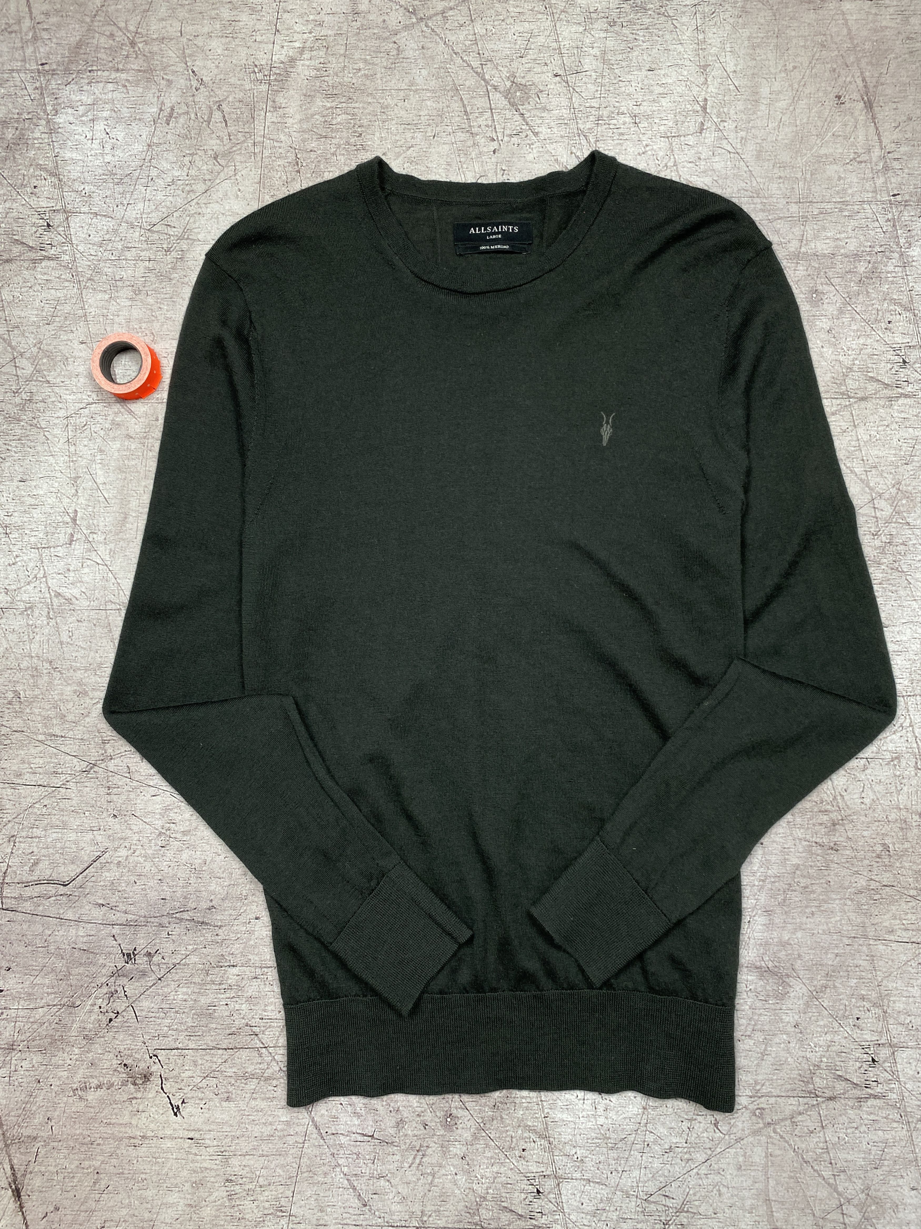 Allsaints Allsaints Mens Mode Merino Wool Crew Neck Sweater Size US L / EU 52-54 / 3 - 1 Thumbnail