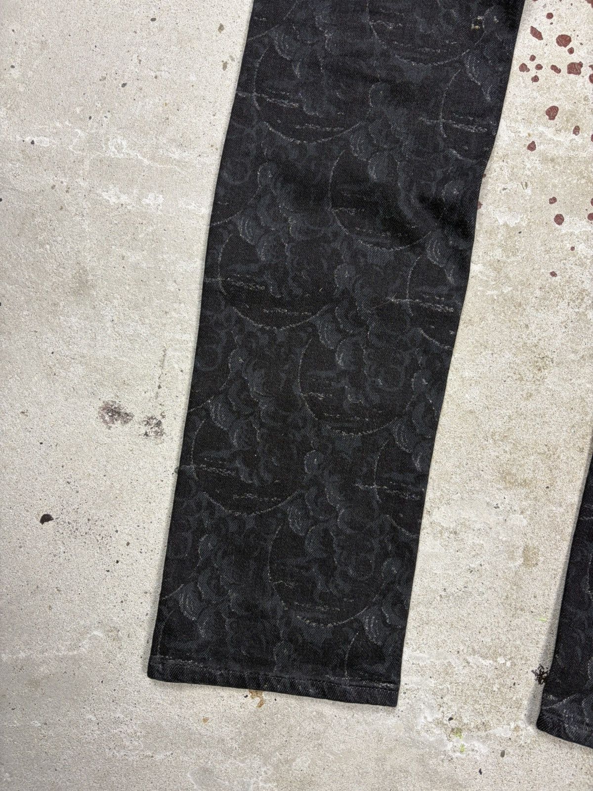 Just Cavalli 2000s Just Roberto Cavalli Abstract Floral Print Black Jeans Size 30" / US 8 / IT 44 - 13 Thumbnail