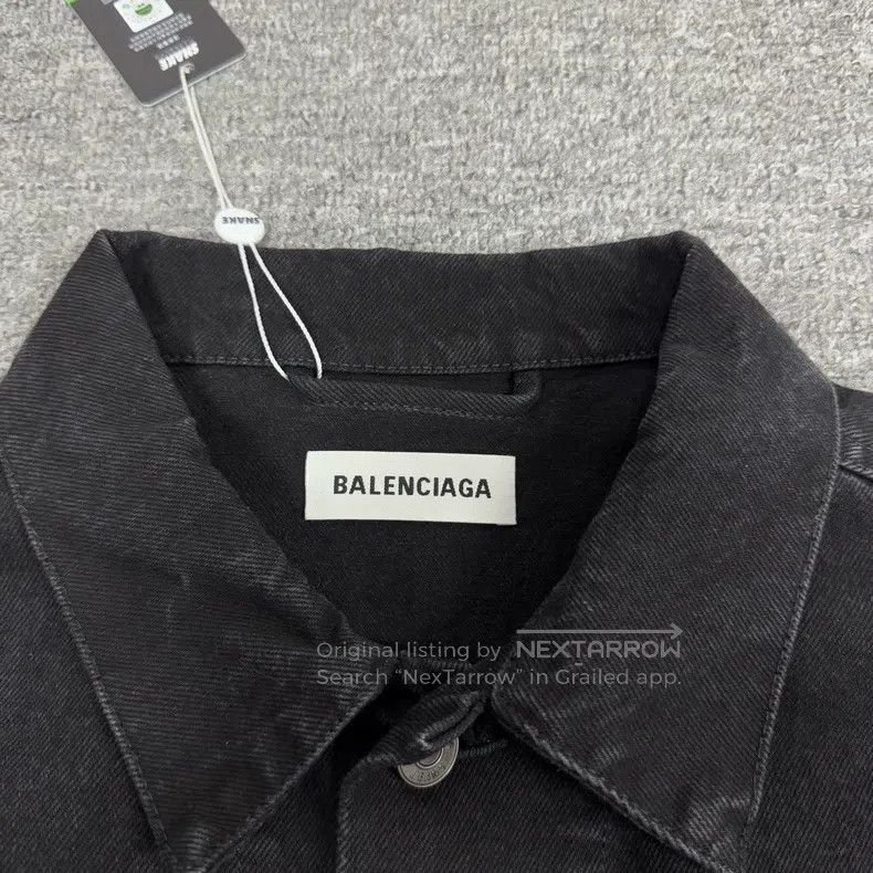 Balenciaga Balenciaga Crystal Logo Denim Jacket Size XS / US 0-2 / IT 36-38 - 6 Thumbnail