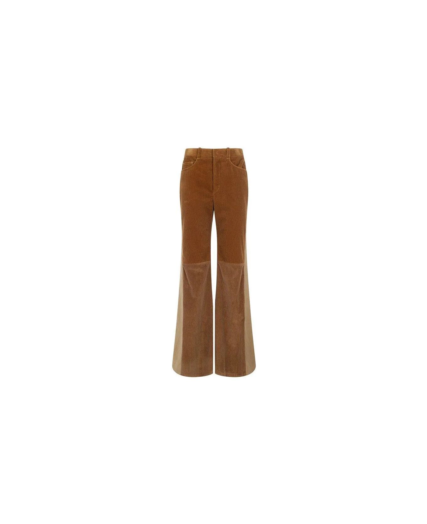 Chloe o1loc1c0625 Patchwork Pant in Off Brown Size 28" / US 6 / IT 42 - 1 Thumbnail