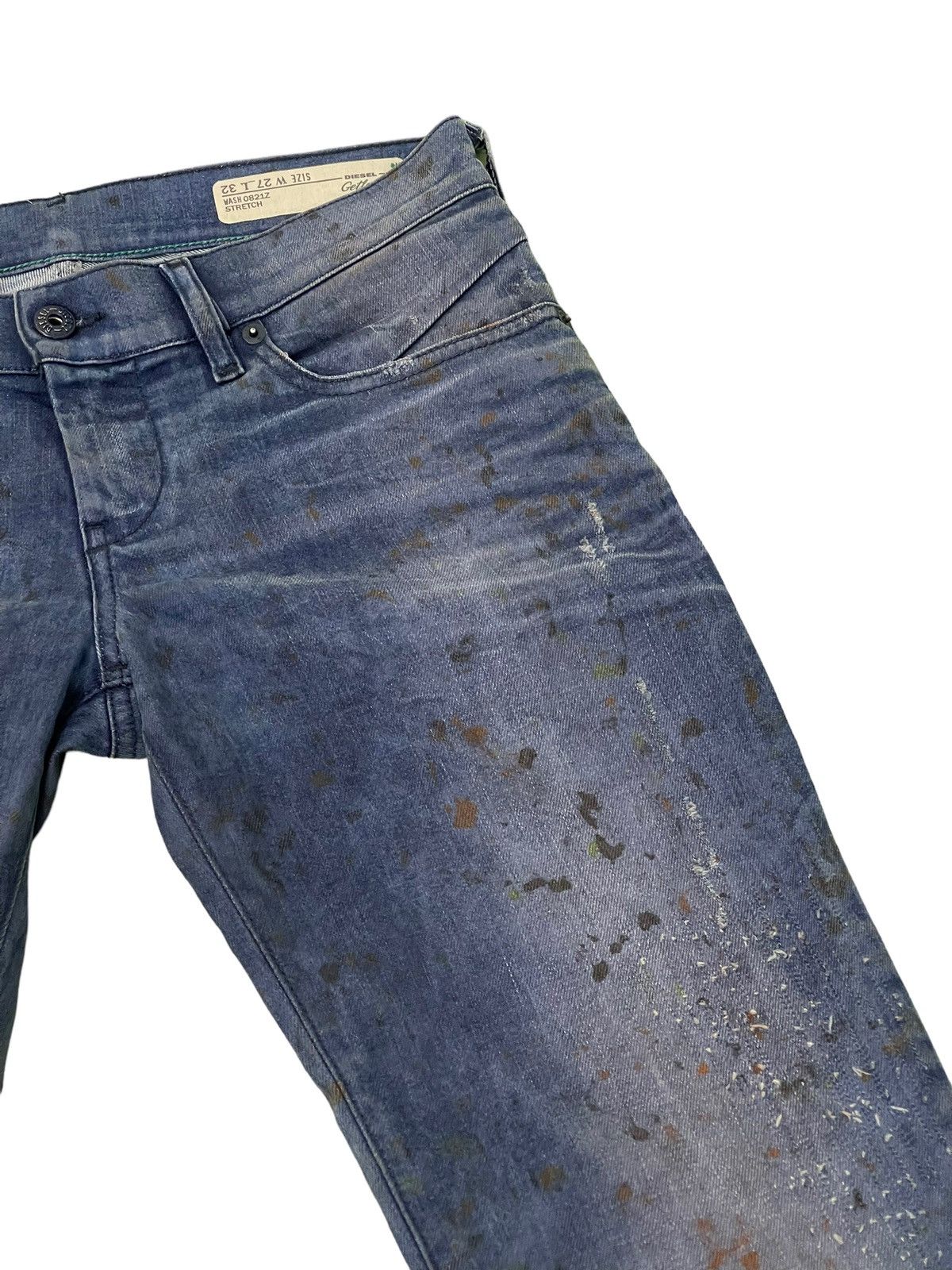 Diesel Skinny Jeans Diesel Gettleg Distress Paint Splash 6🟦2 Size US 29 - 9 Thumbnail