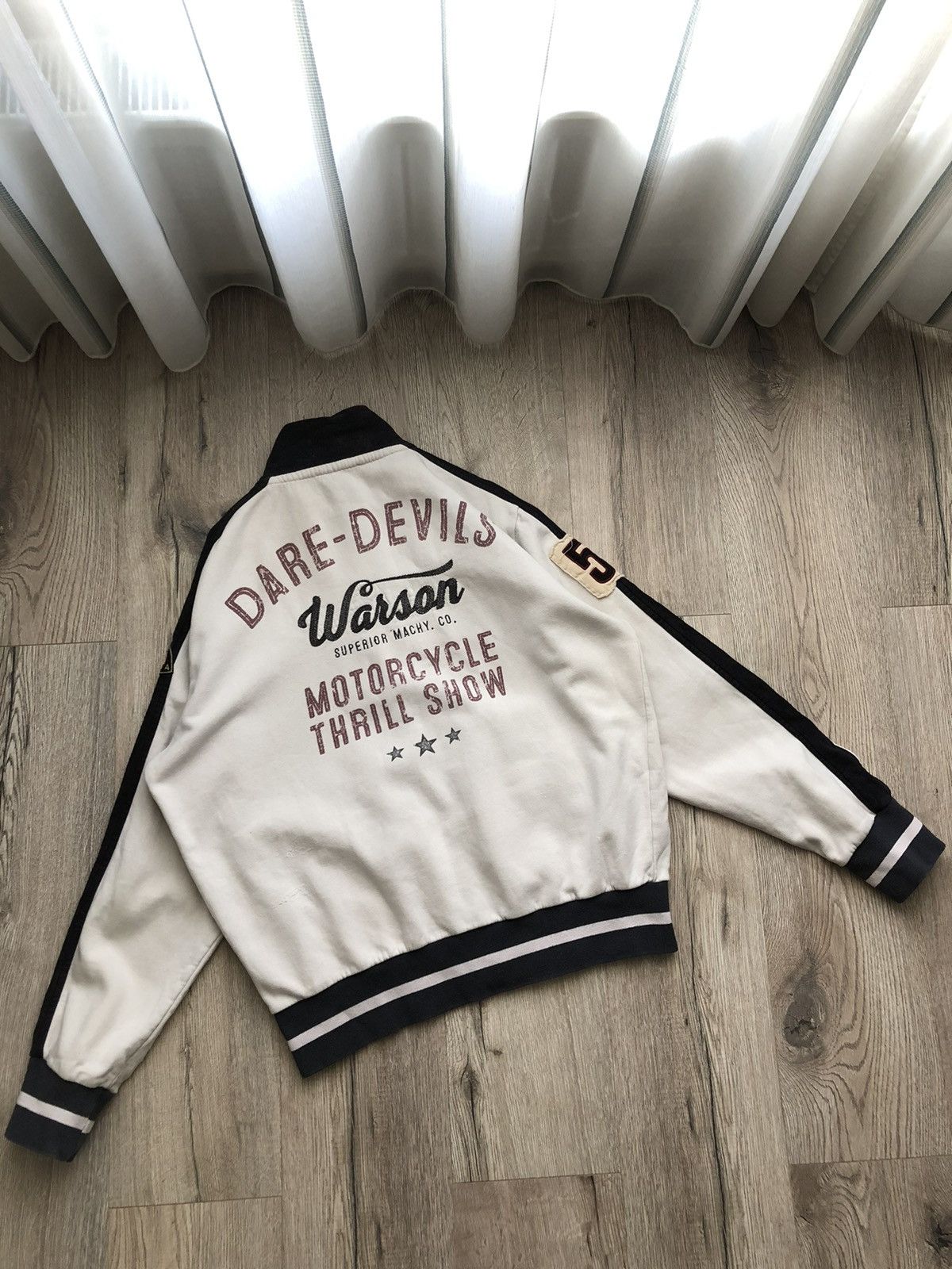 Warson Dare Devils Moto Thrill Show Smoke White Track Jacket