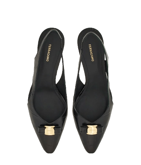 Salvatore Ferragamo o1s1rm0924 Mini Bow Slingback Pumps in Black Size US 6.5 / IT 36.5 - 6 Thumbnail