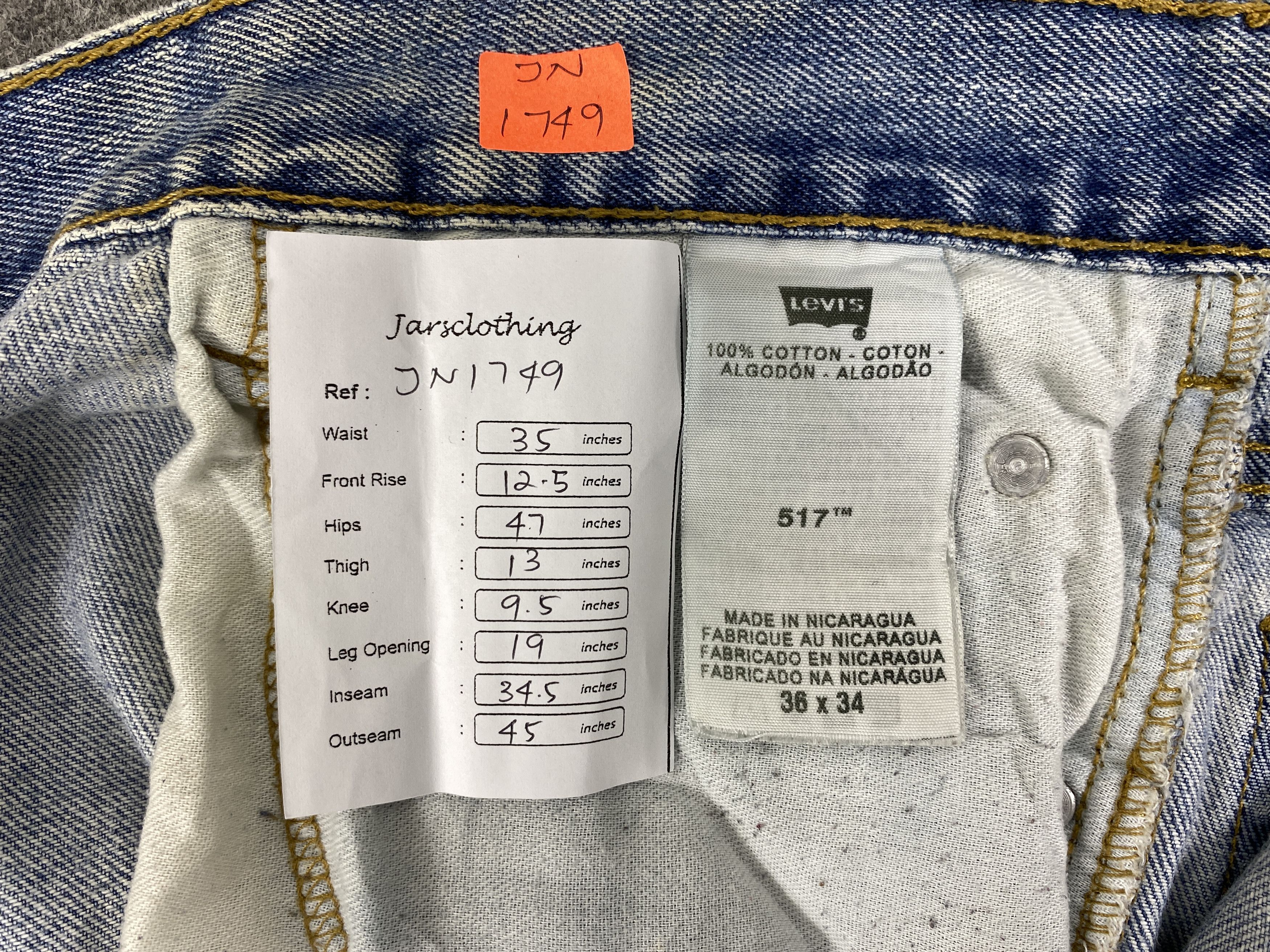 Levi's Light Blue Wash Vintage Levi's 517 Flare 35x34.5 -JN1749 Size US 35 - 7 Thumbnail