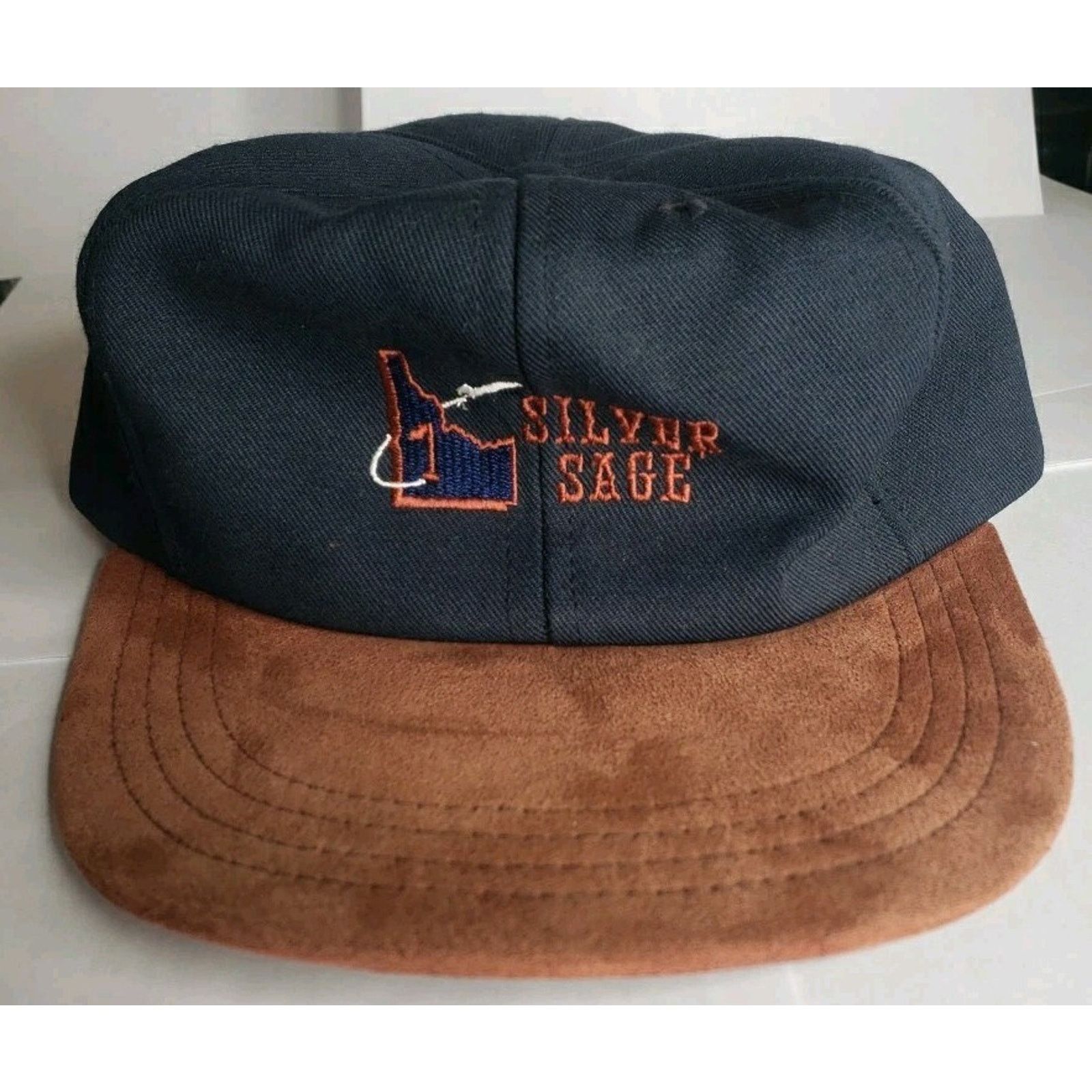 Imperial Silver Sage Golf Idaho Leather Suede Brim Hat Vintage 90s Size ONE SIZE - 1 Thumbnail