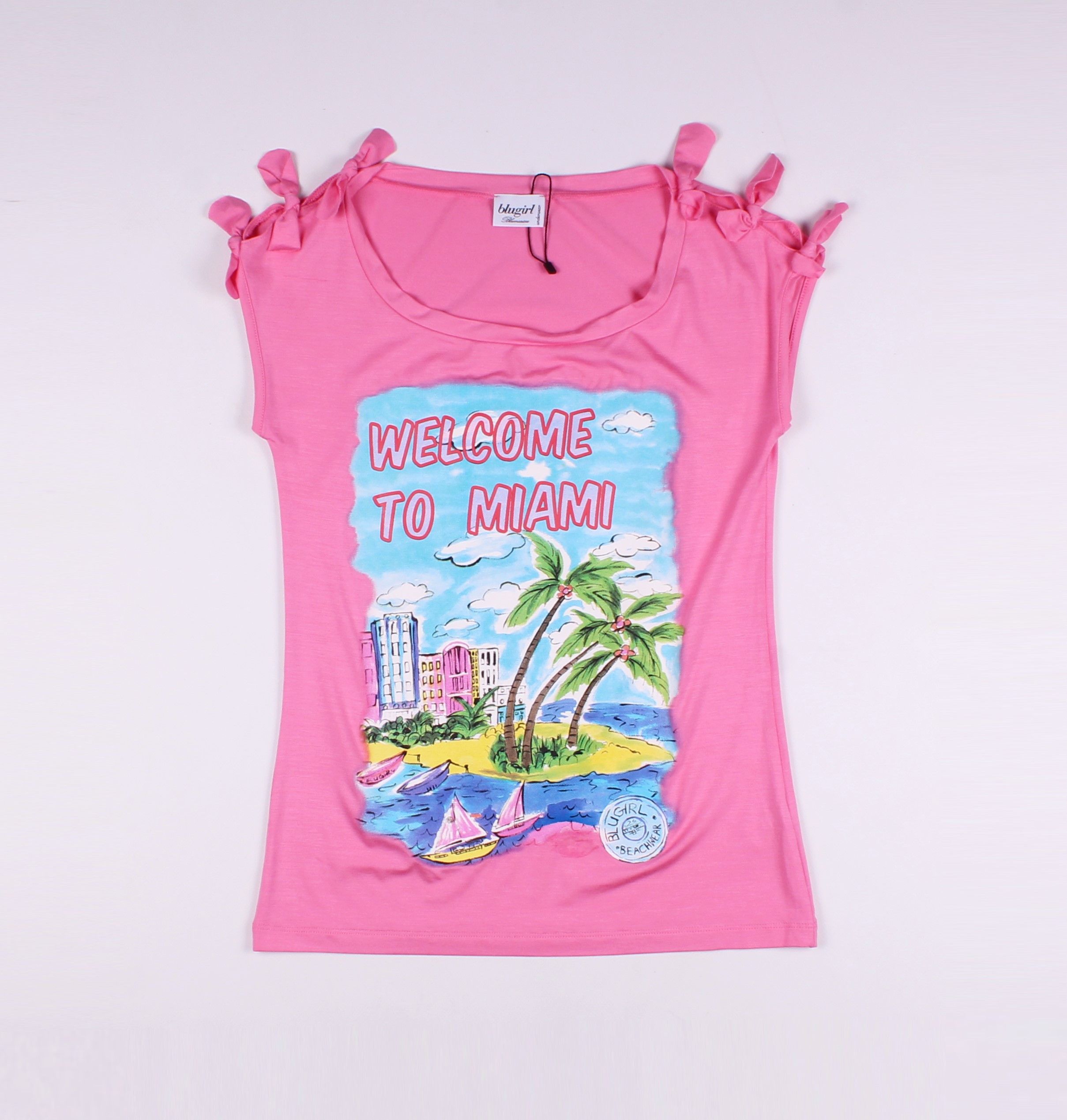 image of Blugirl Blumarine Beachwear Barbie Top T-Shirt in Pink, Women's (Size Medium)