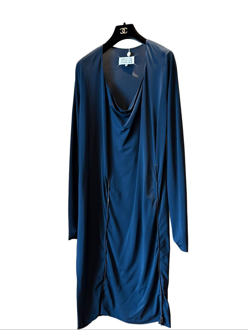 Maison Margiela Maison Margiela Navy Zip Detail Midi Dress Size 38 Size XS / US 0-2 / IT 36-38 - 1 Thumbnail