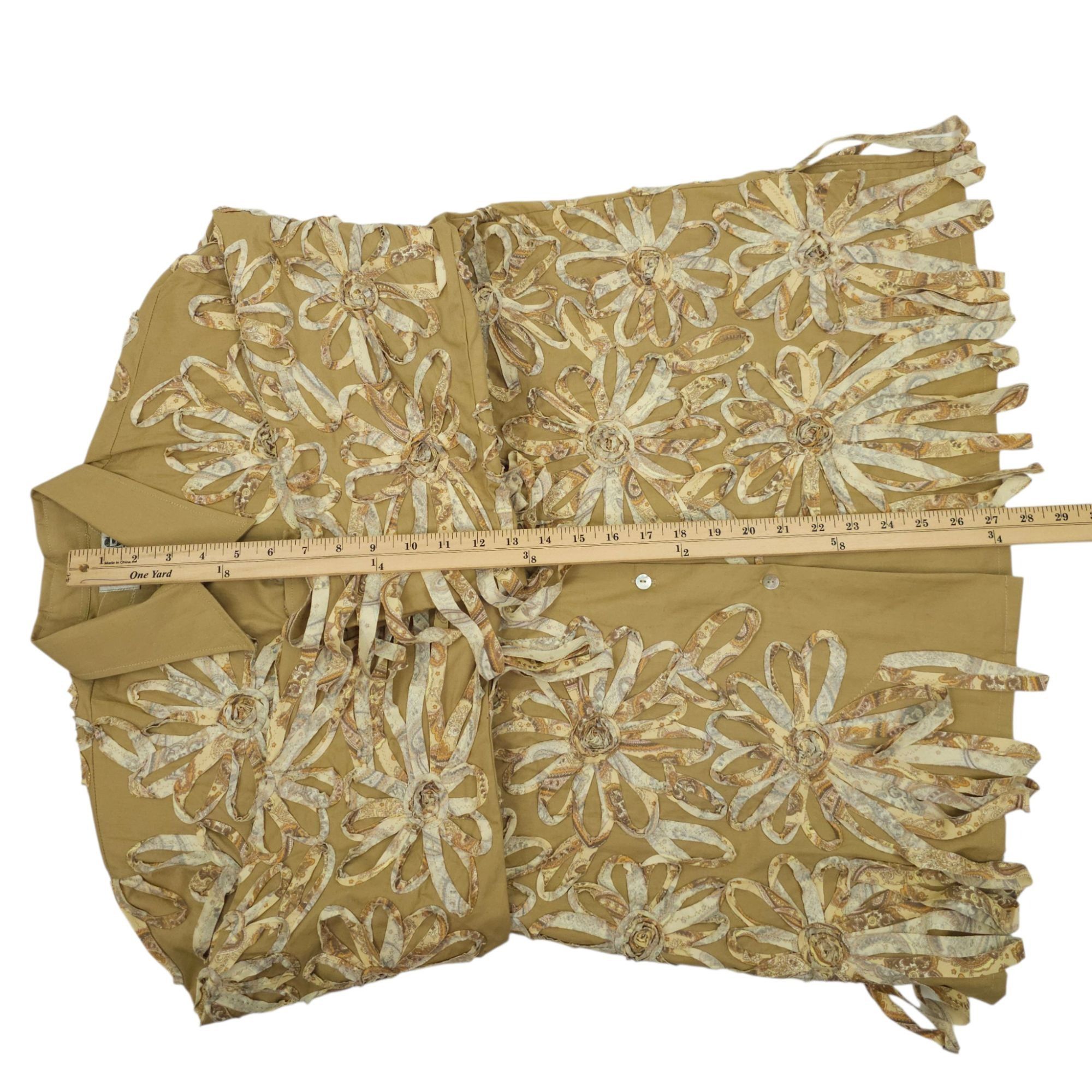 Other Pong Poco Shirt XL 3D Floral Appliqué Fabric Ribbons Bohemia Size XL / US 12-14 / IT 48-50 - 6 Thumbnail