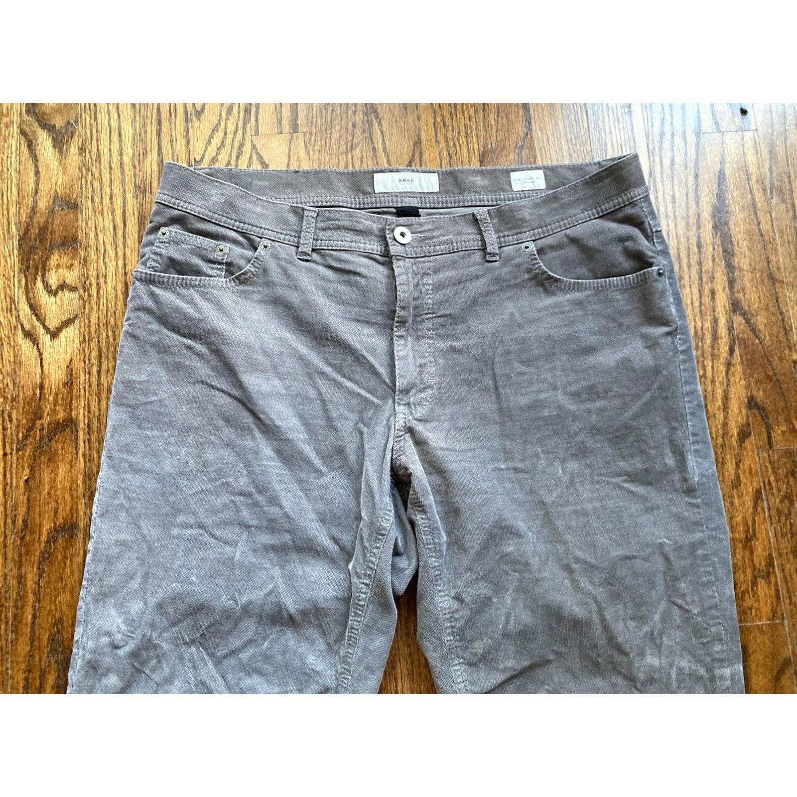 BRAX BRAX Mens Pants Gray Stretch Regular Fit Size 38x34 Chino Fancy Business Casual Travel Size US 38 / EU 54 - 2 Thumbnail