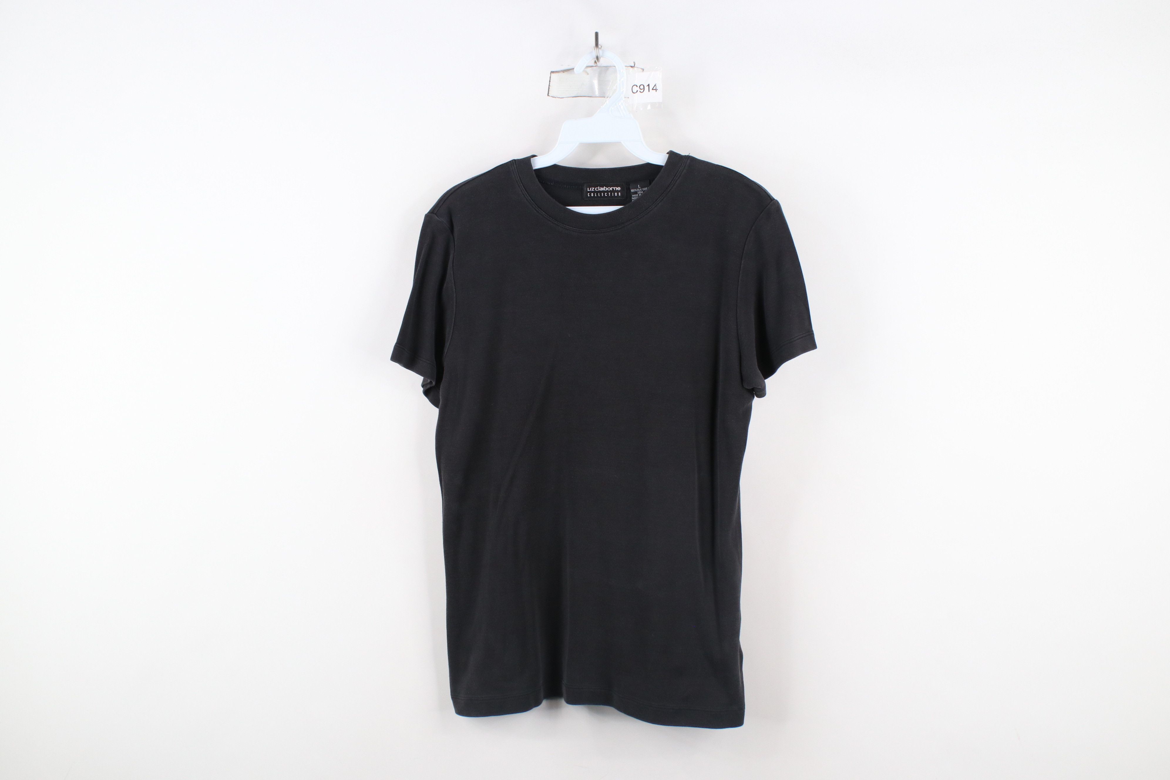 Vintage Vintage 90s Streetwear Blank Silk Short Sleeve T-Shirt Black Size L / US 10 / IT 46 - 1 Thumbnail