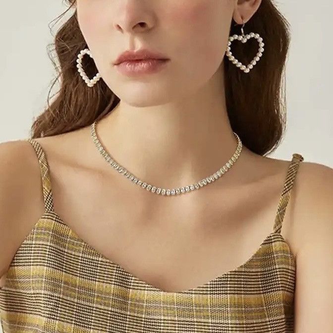 Other Deluxe Cubic Zirconia Tennis Chain Choker Necklace Size ONE SIZE - 3 Thumbnail