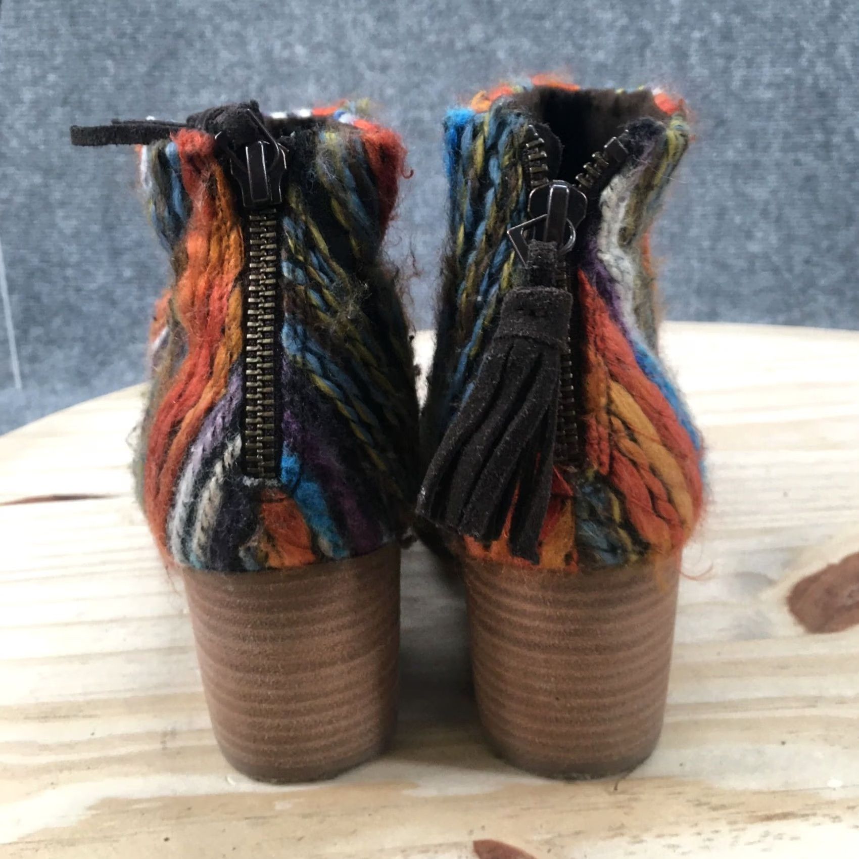 Toms Toms Boots Womens 8 Leila Ankle Booties Brown Suede Tasseled Zip Block Heel Size US 8 / IT 38 - 7 Thumbnail