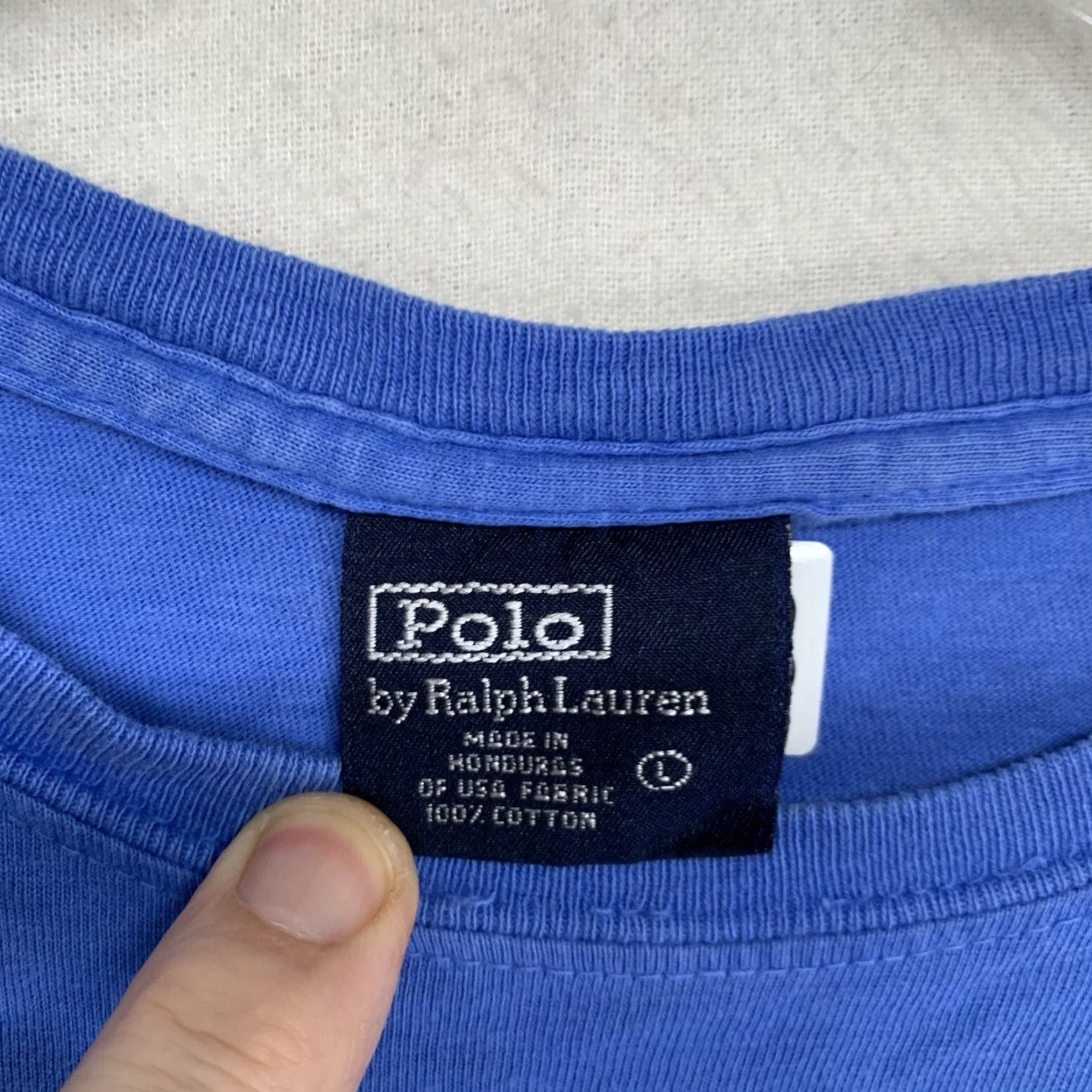 Ralph Lauren VINTAGE Polo Ralph Lauren T Shirt Men’s Large Blue 90s Cotton Blend Short Sleeve Logo Mens Size US L / EU 52-54 / 3 - 6 Thumbnail
