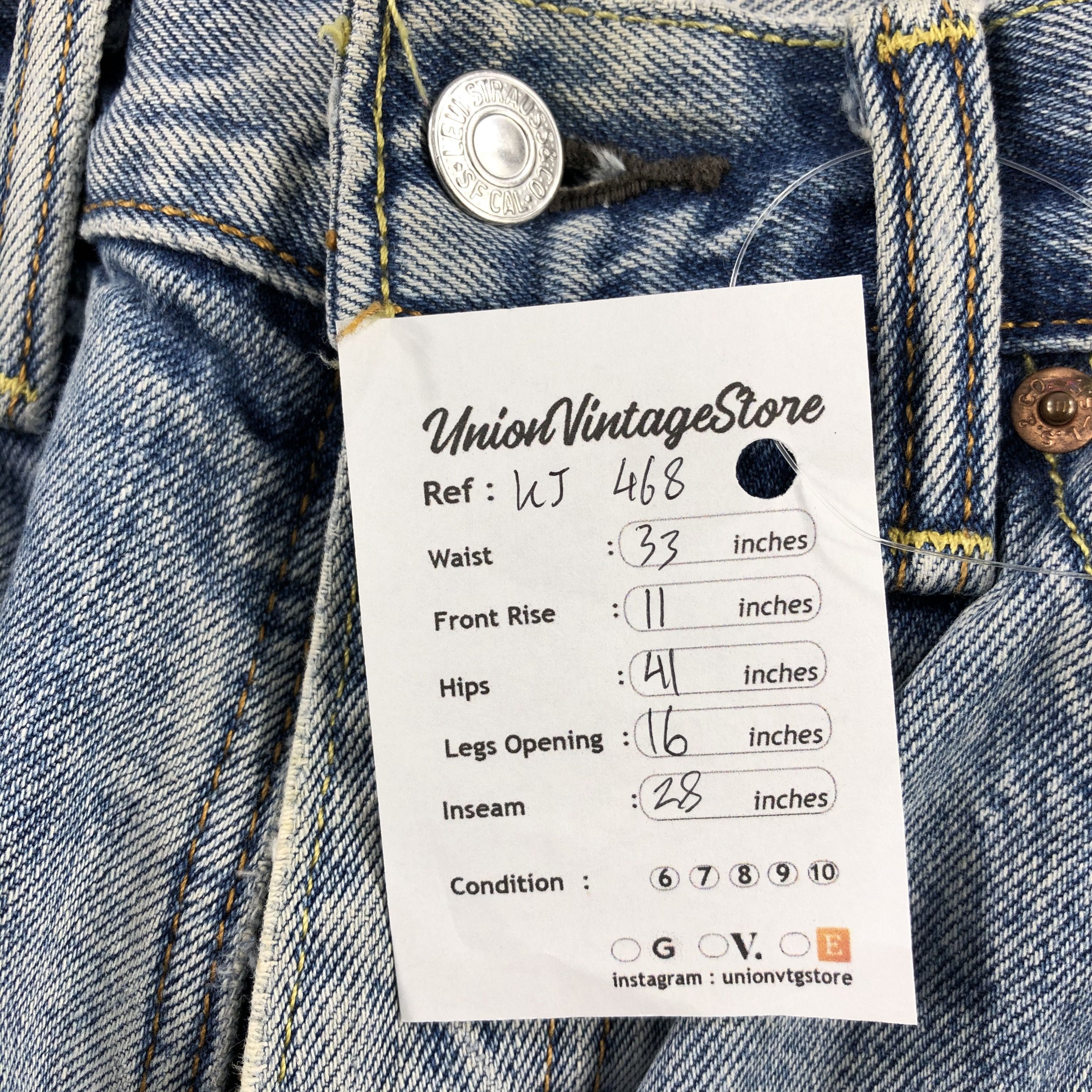 Levi's Vintage Levis 505 Jeans Stone Wash Distress Denim KJ468 Size US 33 - 12 Thumbnail