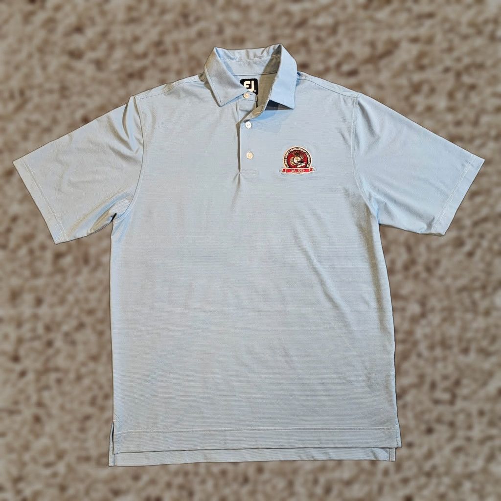 Footjoy Footjoy Polo Shirt Men Medium Blue Stripe Marine Corp USMC Golf Stretch Casual Basic Size US M / EU 48-50 / 2 - 1 Thumbnail