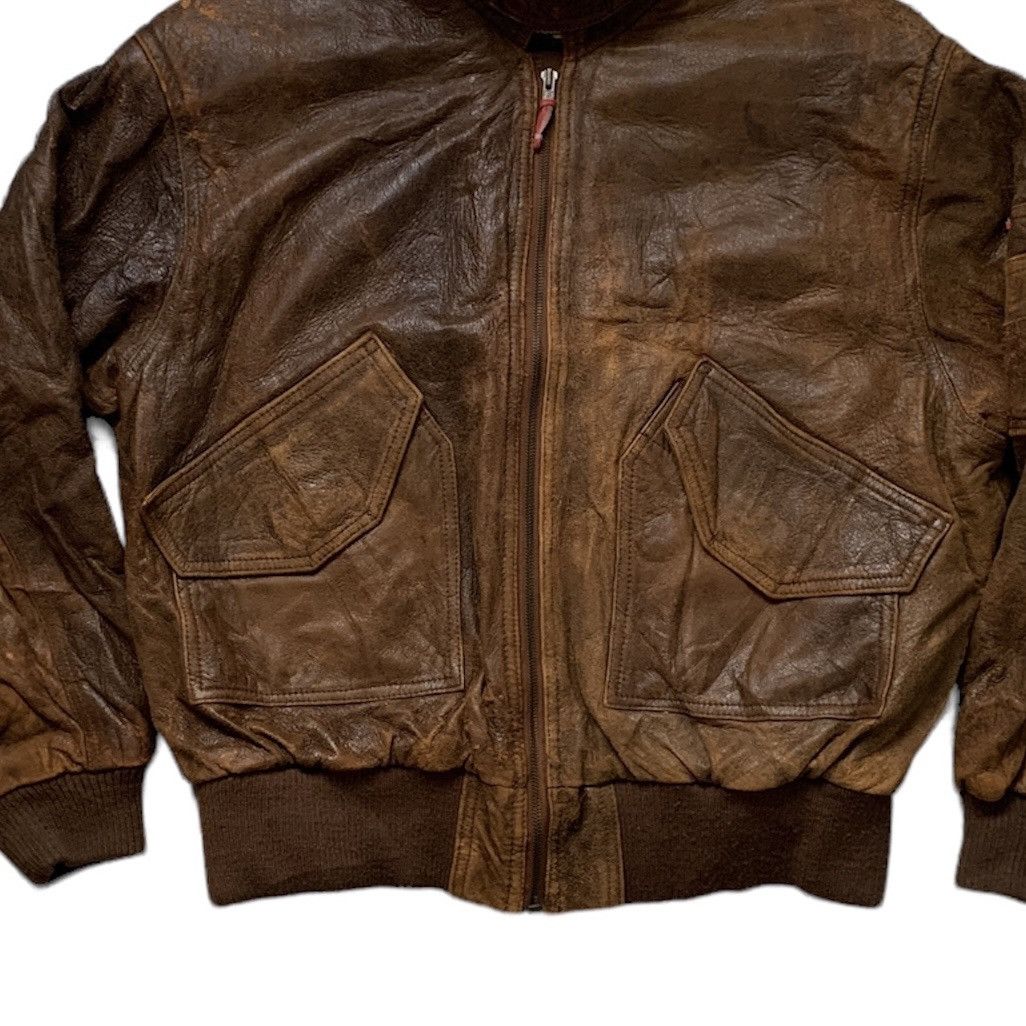 Kadoya Vtg Kadoya Force Macee Bomber Leather Moto Jacket Size US L / EU 52-54 / 3 - 3 Thumbnail