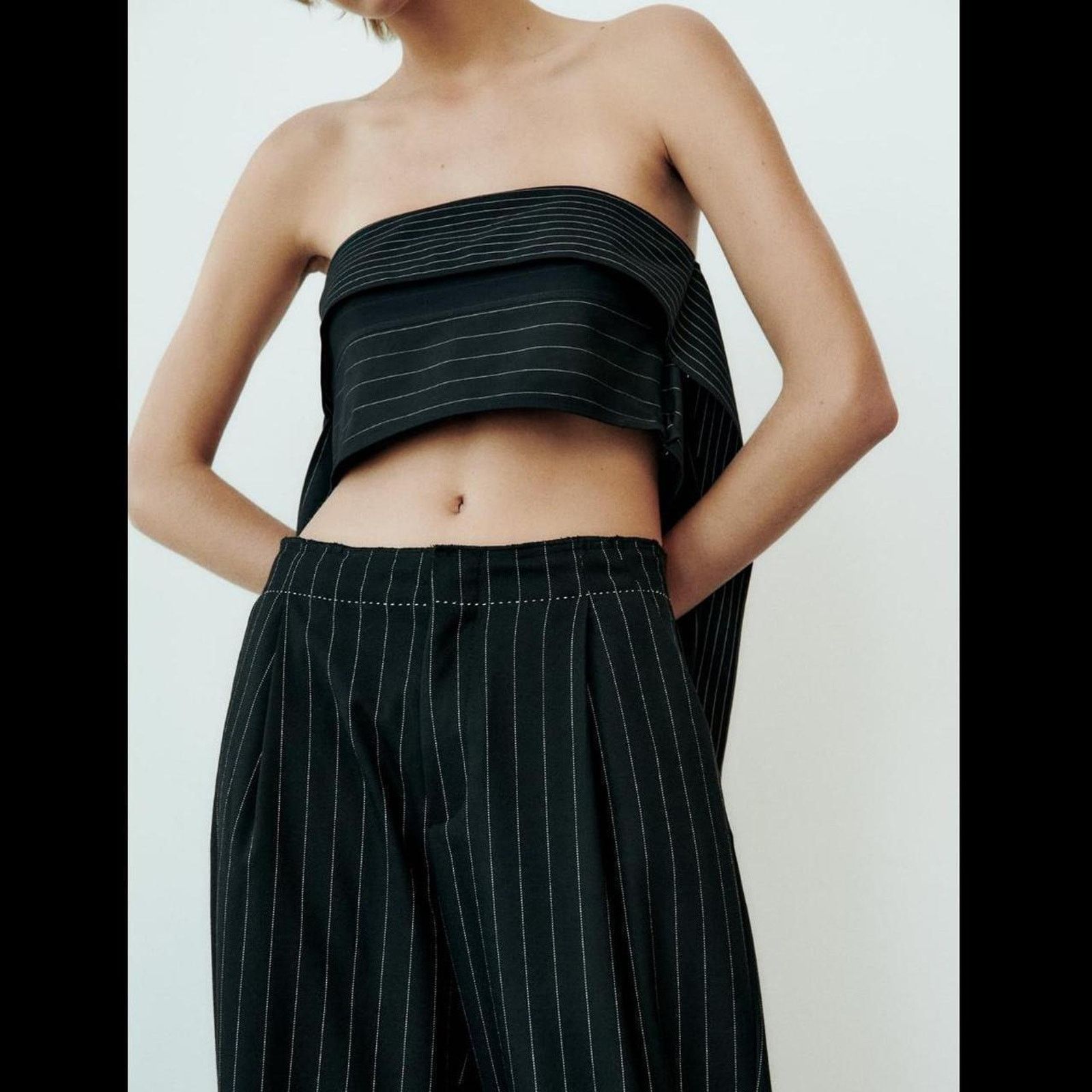 Zara ZARA STRAPLESS MULTI-POSITIONAL TIE CROP TOP - Size S Size S / US 4 / IT 40 - 4 Thumbnail