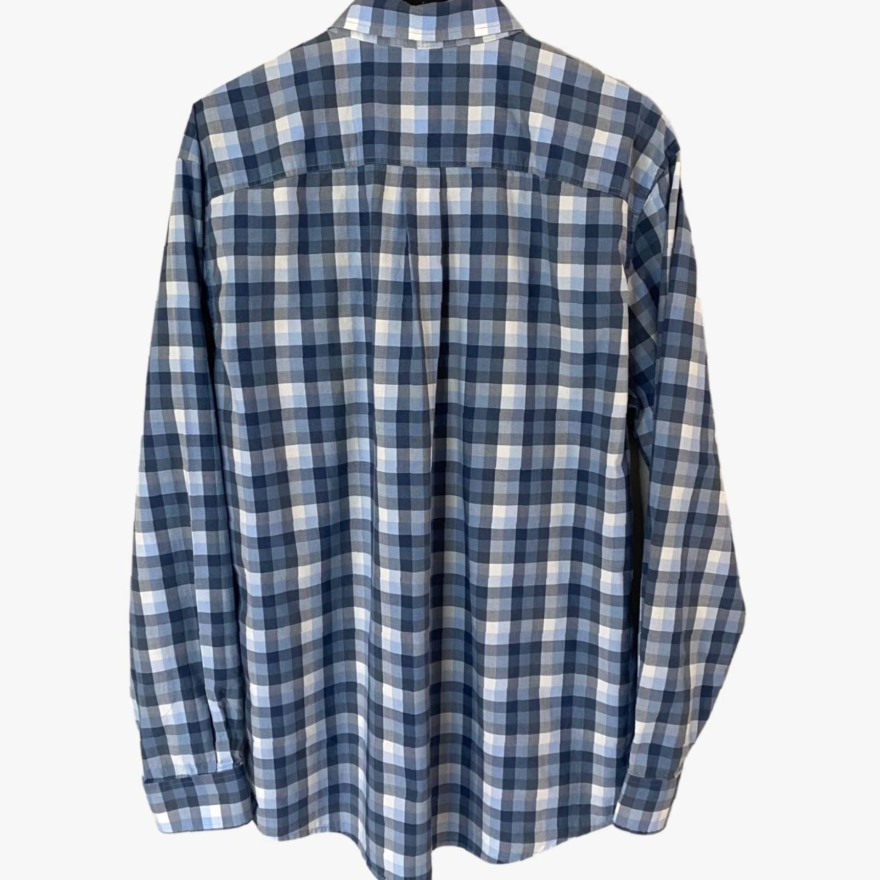 johnnie-O Johnnie-O Hangin' Out Button-Down Shirt Mens Large Blue Check Cotton Long Sleeve Size US L / EU 52-54 / 3 - 3 Thumbnail
