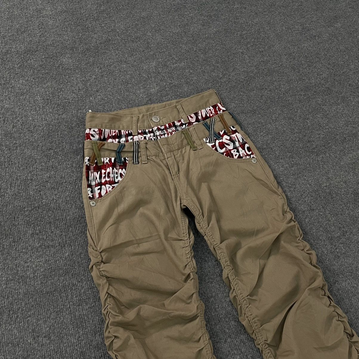 PPFM Ruched Double Waist Pants with Graphic Contrast Panels Size US 26 / EU 42 - 5 Thumbnail