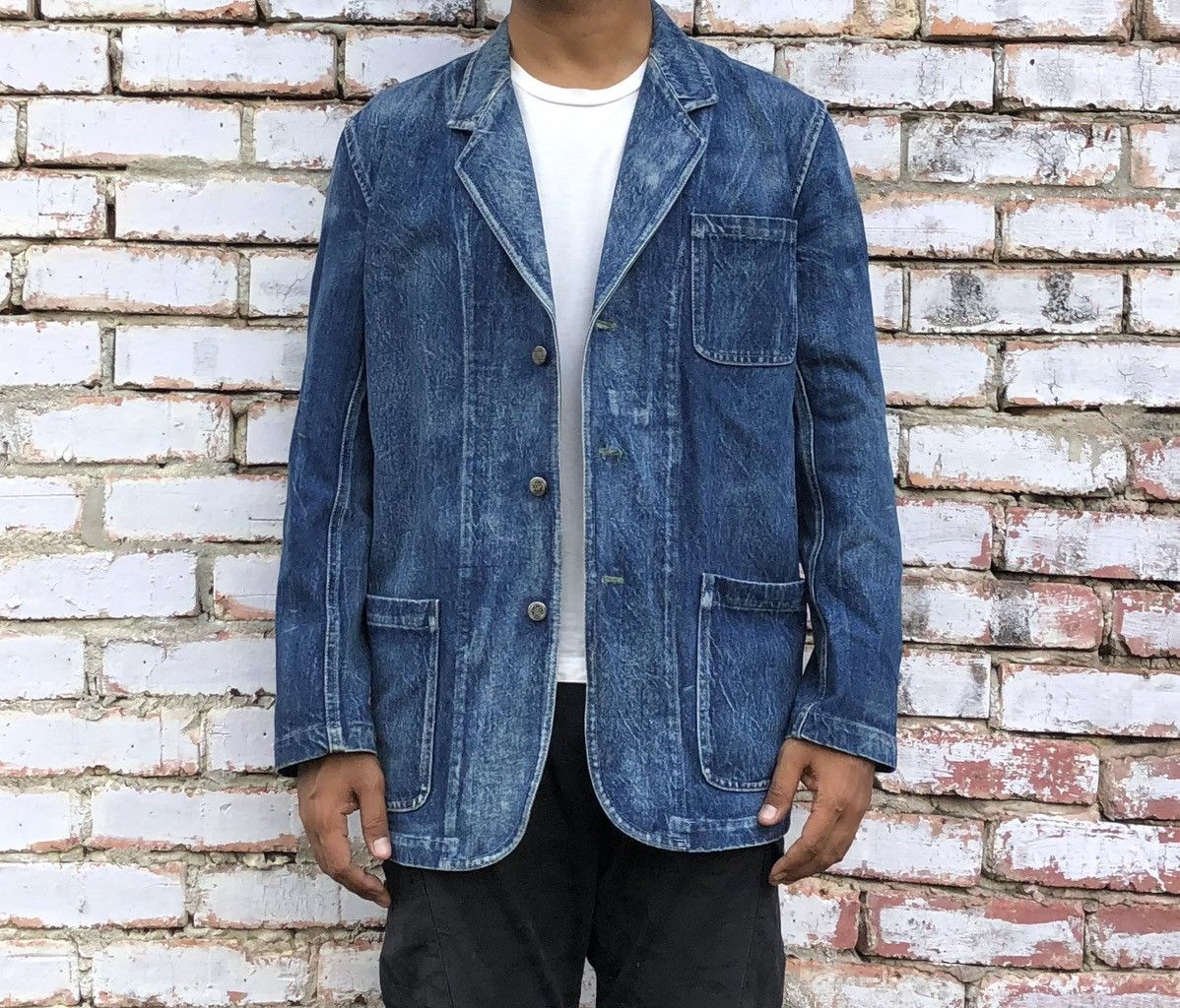 Y's for Men Vintage 80s Y’s For Mens Denim Chore Jacket Size US M / EU 48-50 / 2 - 2 Thumbnail