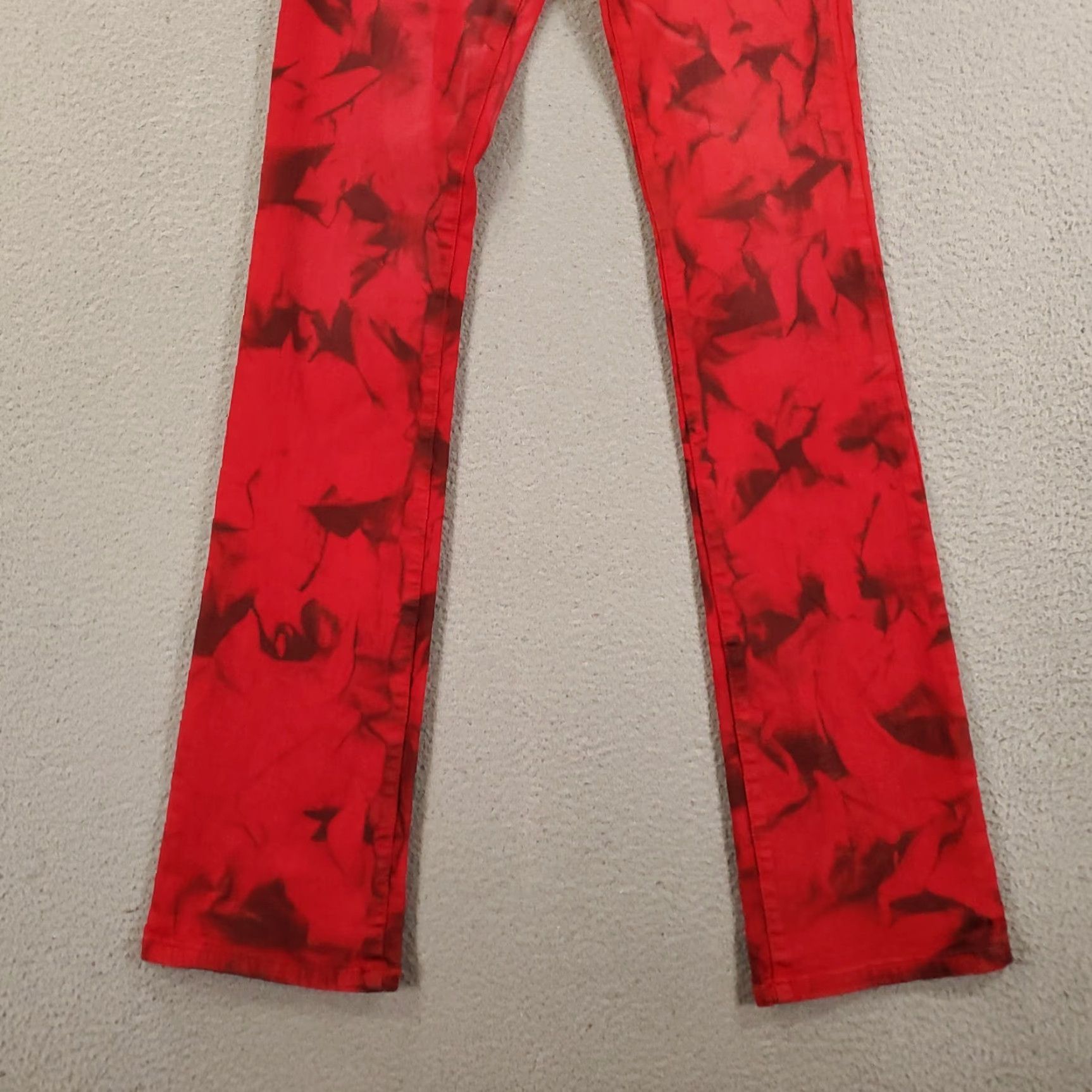 Denime TAKER Jeans Slim 29x38 Stacked Denim Red Black NWT Mens Size US 29 - 2 Thumbnail