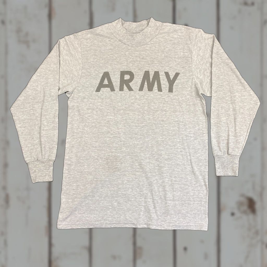 Vintage ARMY IPFU Shirt Long Sleeve Mock Neck Gray Medium Made in USA Spellout Size US M / EU 48-50 / 2 - 1 Thumbnail