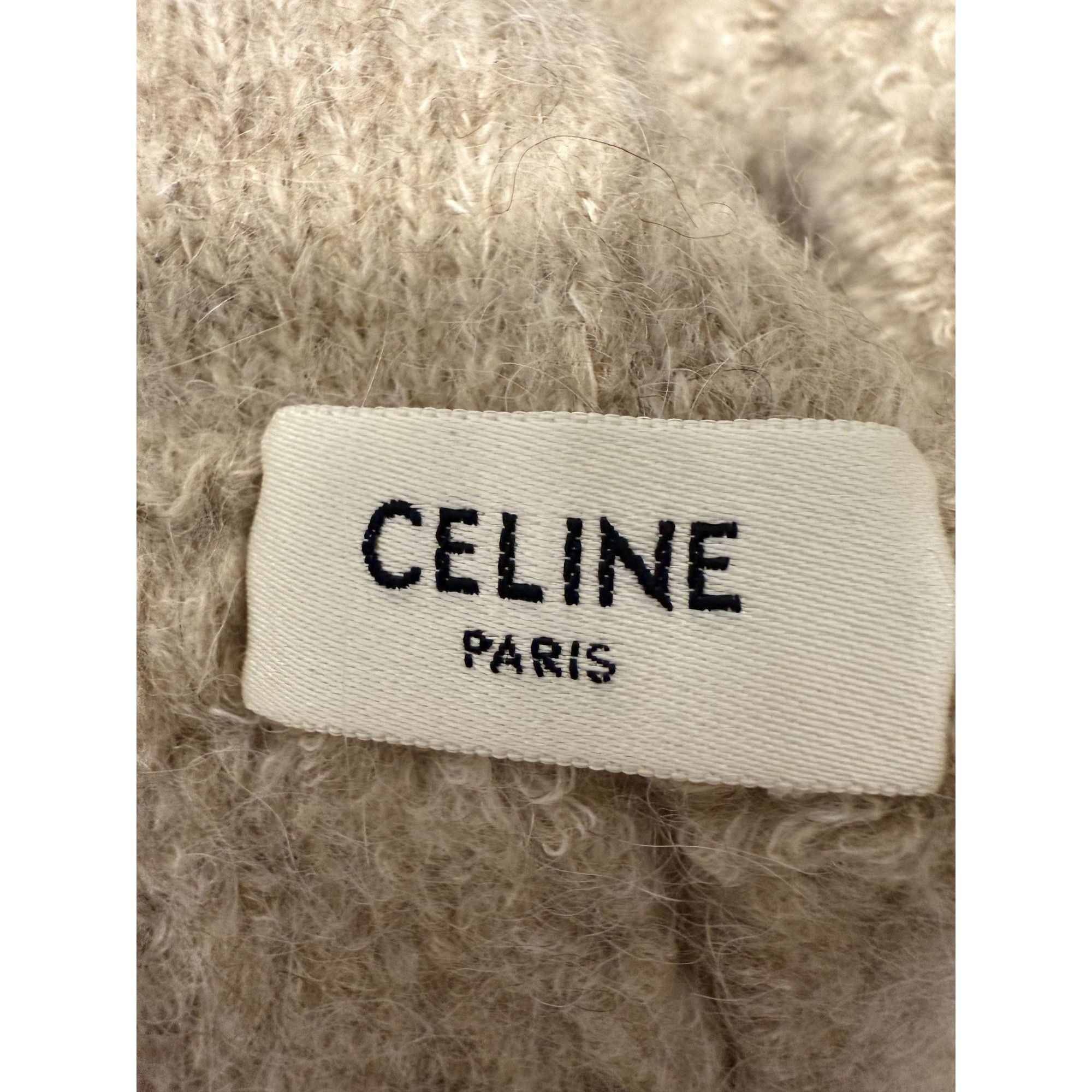 Celine Celine Beige Wool & Alpaca Blend Bucket Hat With Embroidered Size ONE SIZE - 8 Thumbnail