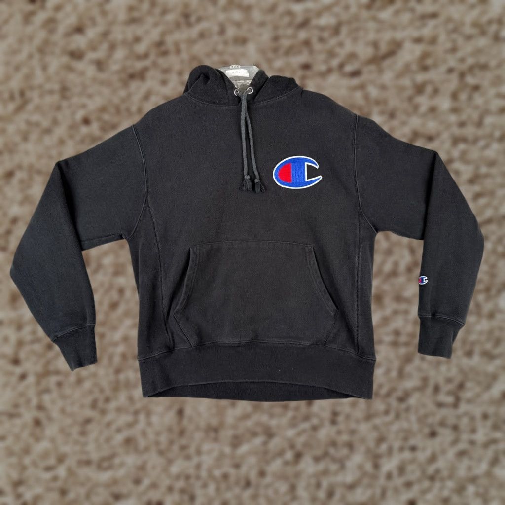 Champion Champion Hoodie Adult Medium Black Pullover Sweatshirt Logo Reversible Weave Size US M / EU 48-50 / 2 - 1 Thumbnail
