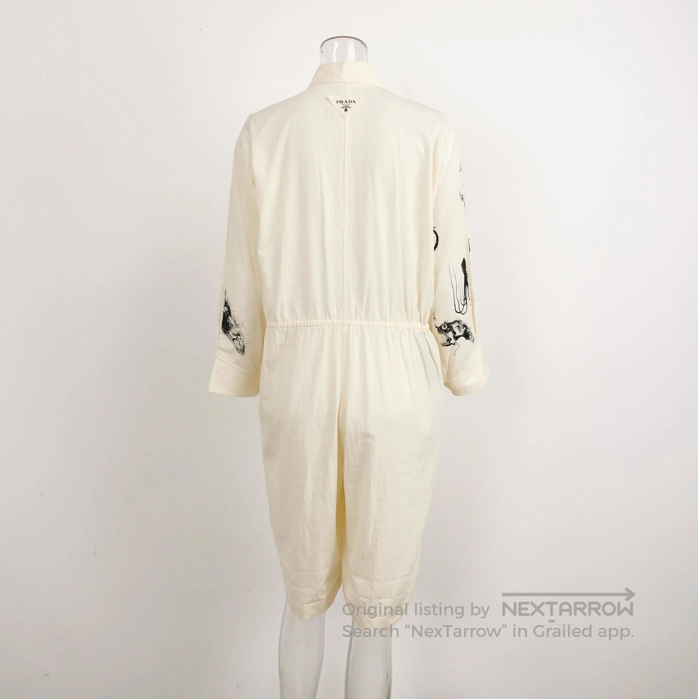 Prada Prada Logo Cotton Shirt Jumpsuit for Women . Size 37" - 2 Thumbnail