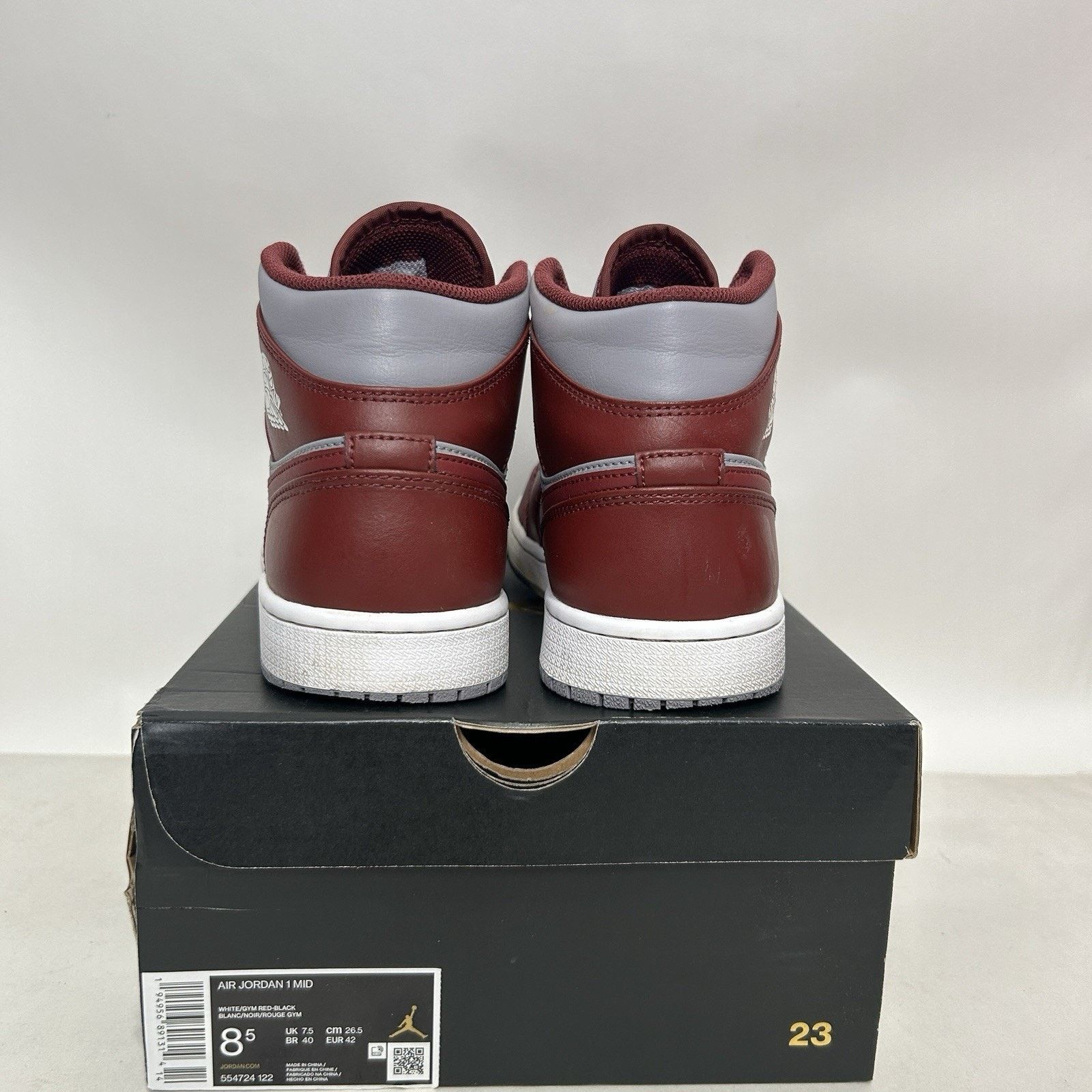 Jordan Brand Nike Air Jordan 1 Mid “Cherrywood/Red Grey” Size US 8.5 / IT 38.5 - 4 Thumbnail