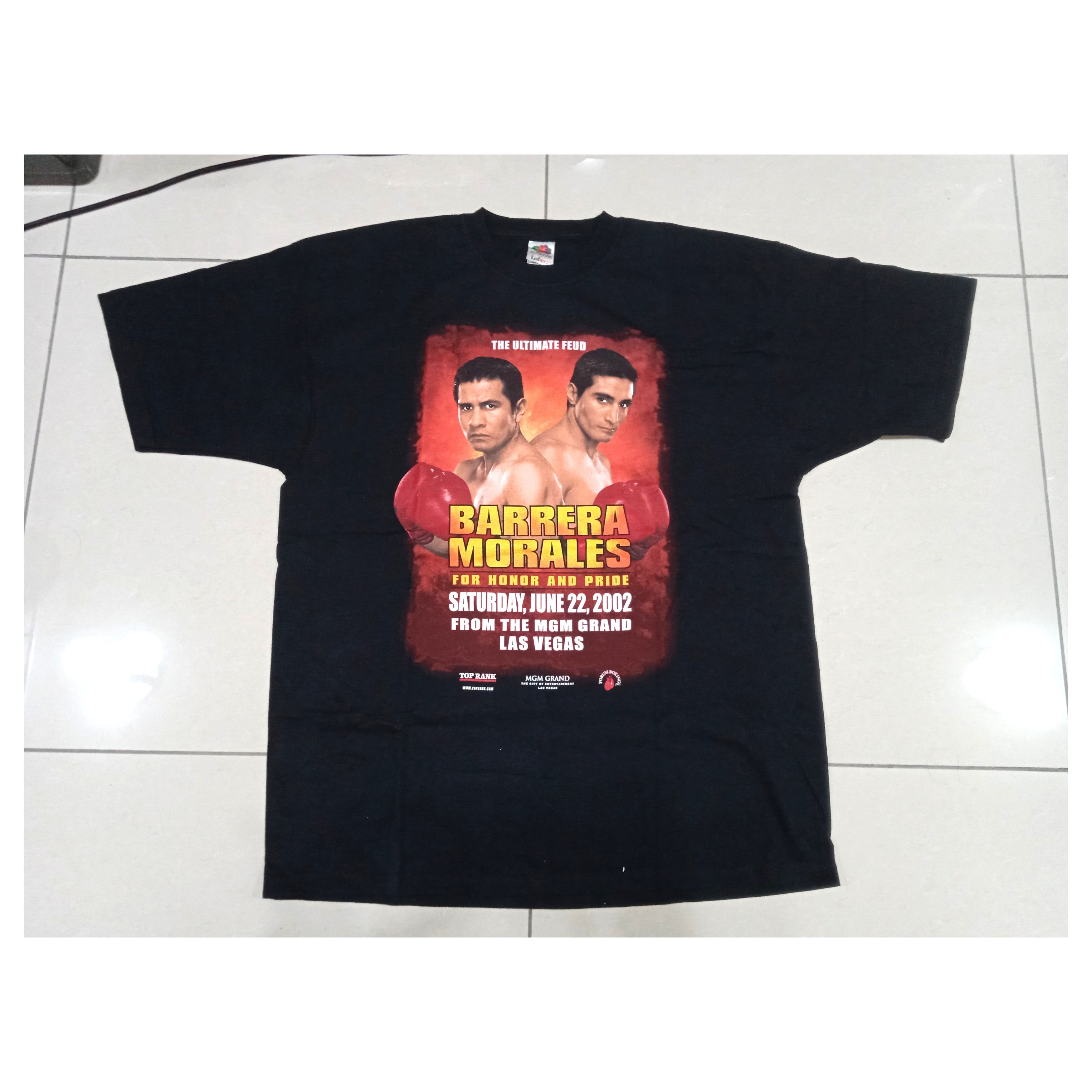 image of Vintage Antonio Barrera Vs Erik Morales T Shirt Boxing in Black, Men's (Size 2XL)