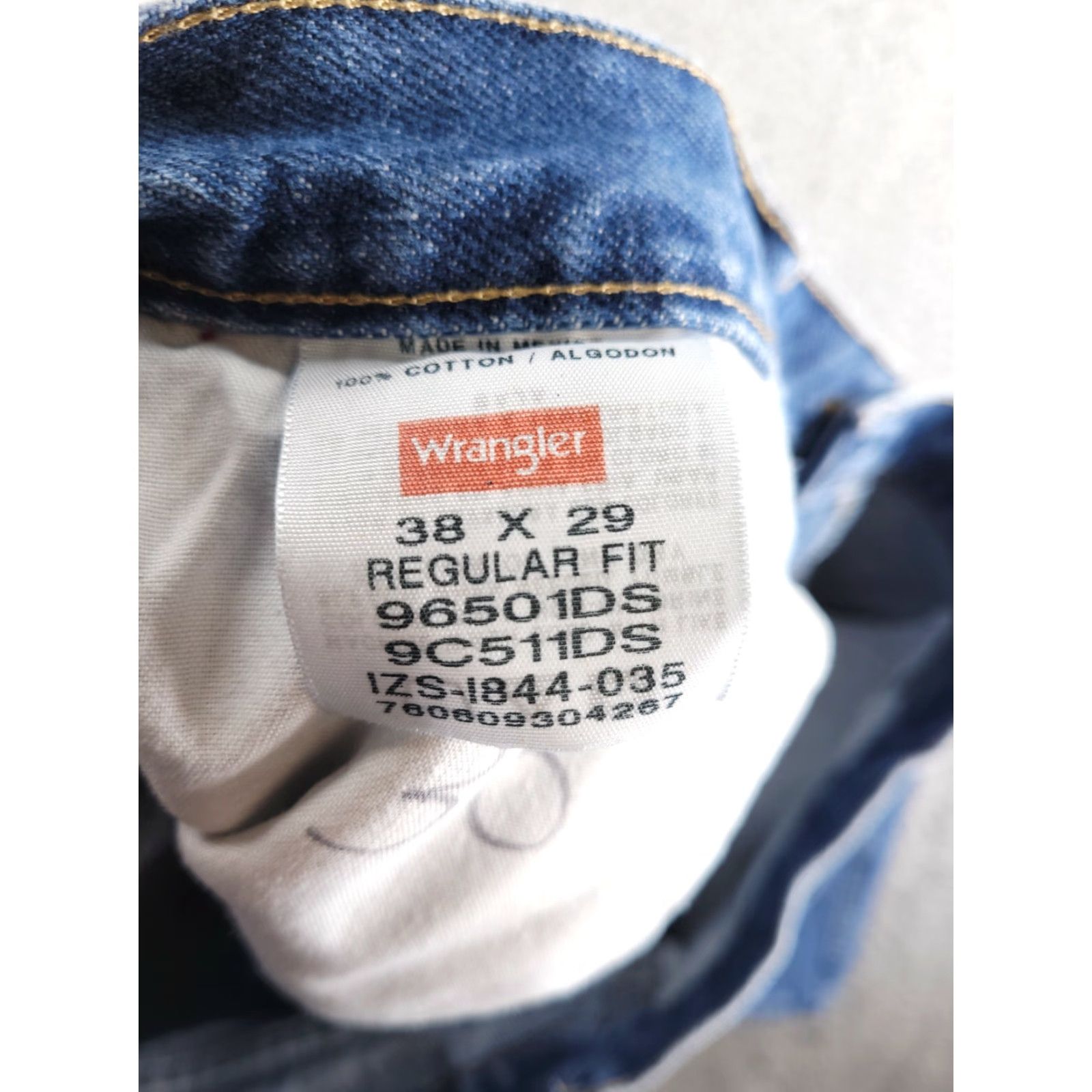Wrangler Wrangler Jeans Men's 38x30 Blue Straight Denim Cotton Work Jeans Regular - Mens, Wrangler, Jeans, Blue, 38x30, Straight, Denim, Cotton Size US 38 / EU 54 - 3 Thumbnail
