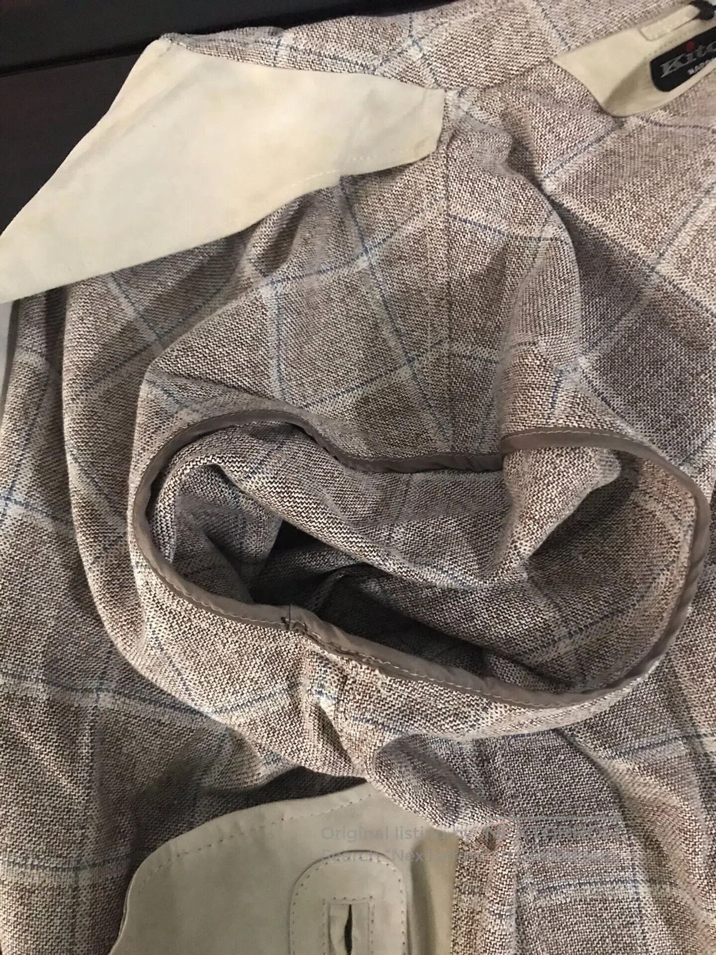 Brunello Cucinelli premium men's jacket in light beige checkered pattern. Size US L / EU 52-54 / 3 - 9 Thumbnail