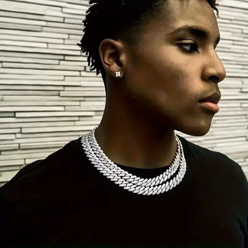 Jewelry Streetwear 2pcs/set Necklace + Bracelet Cuban Hip Hop Chain Size ONE SIZE - 1 Thumbnail
