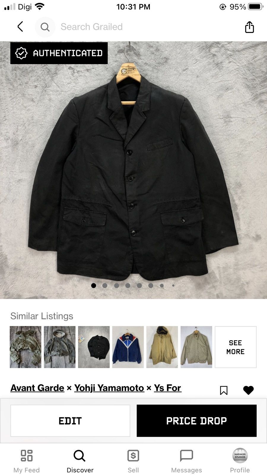 Y's for Men Y'S FOR MEN YOHJI YAMAMOTO CASUAL JACKET #5552-197 Size US L / EU 52-54 / 3 - 11 Thumbnail
